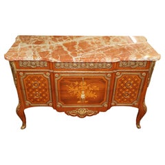 French Louis XV Style Bronze Mounted Inlaid Dresser Commode