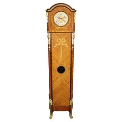 Antique French Louis XV Style Bronze Ormolu Mounted Tall Case Clock Manner of Zwiener