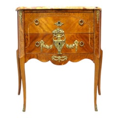 French Louis XV Style Burl, Satinwood & Ormolu Specimen Top Stand c1930