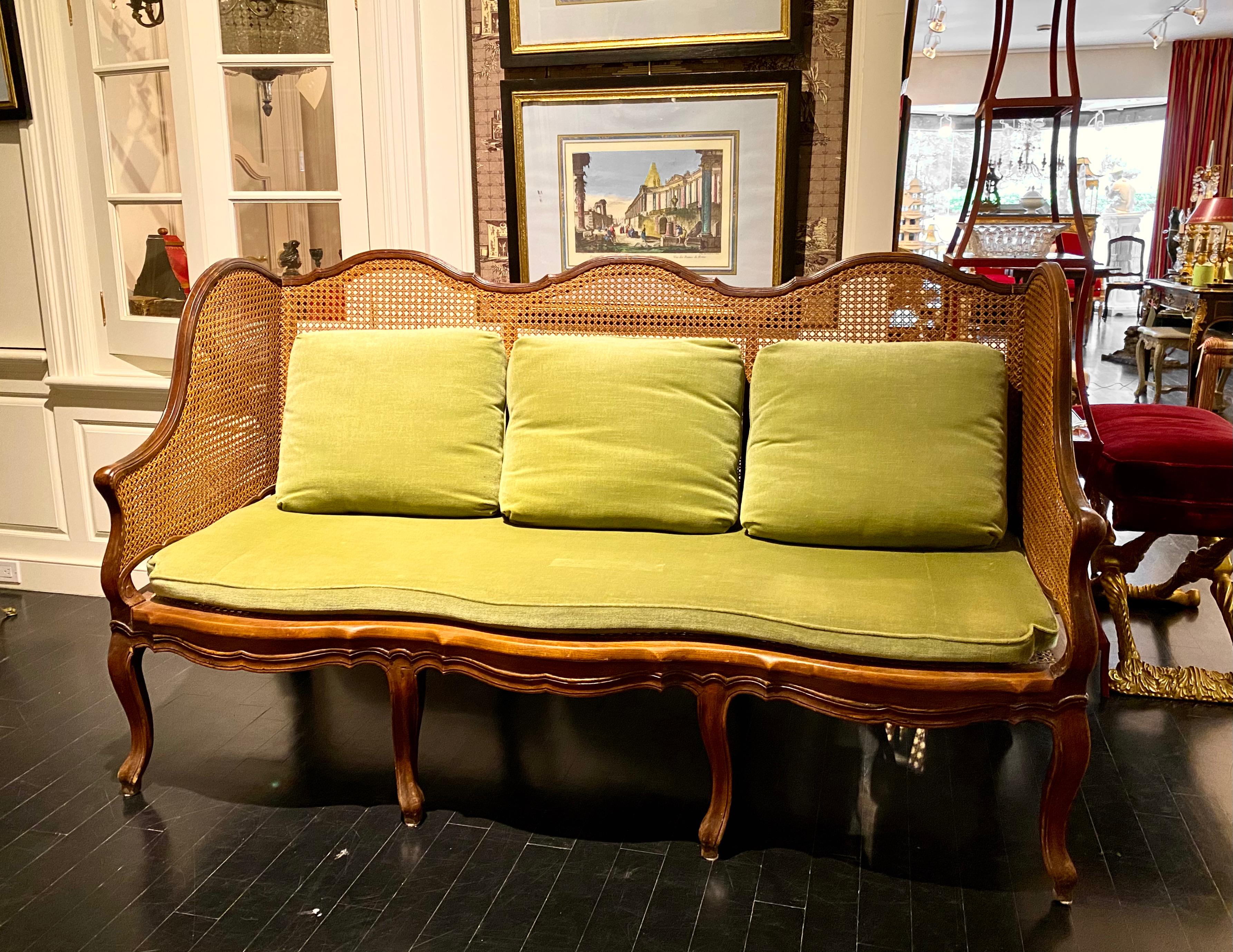 French Louis XV Style Cane Back Settee  For Sale 12