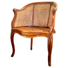 French Louis XV Style Caned Bergère Armchair