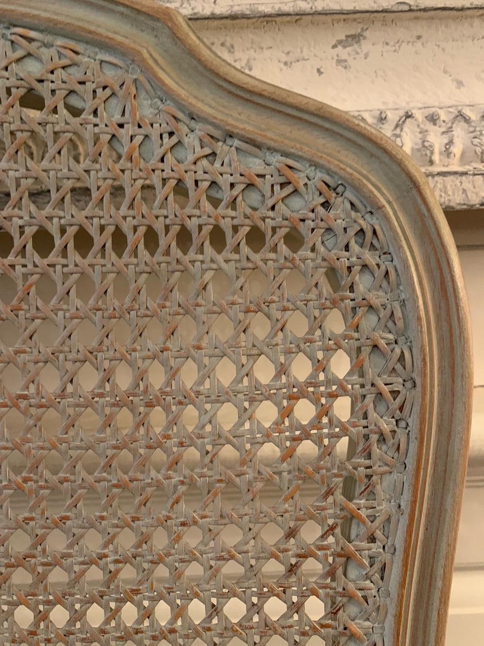 Französische Schilfrohrstühle im Louis-XV-Stil, Sechser-Set, Set (20. Jahrhundert) im Angebot