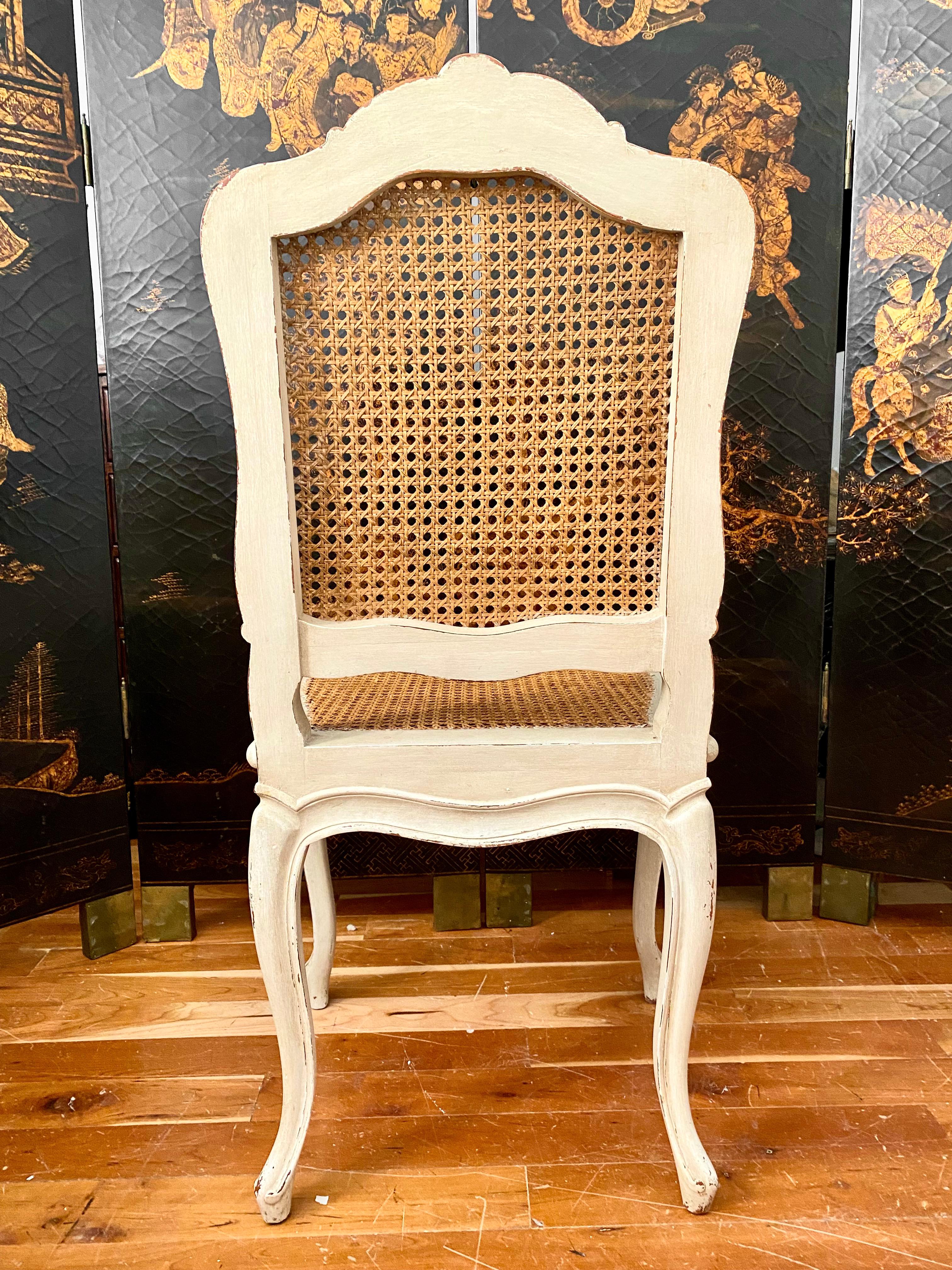 Französische Schilfrohrstühle im Louis-XV-Stil, Sechser-Set, Set (Gehstock) im Angebot