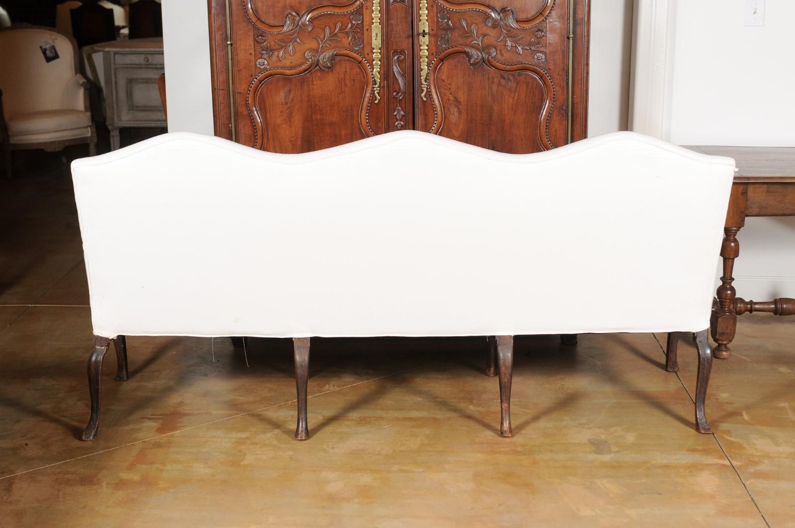 French Louis XV Style Carved 19th Century Upholstered Canapé with Cabriole Legs 6