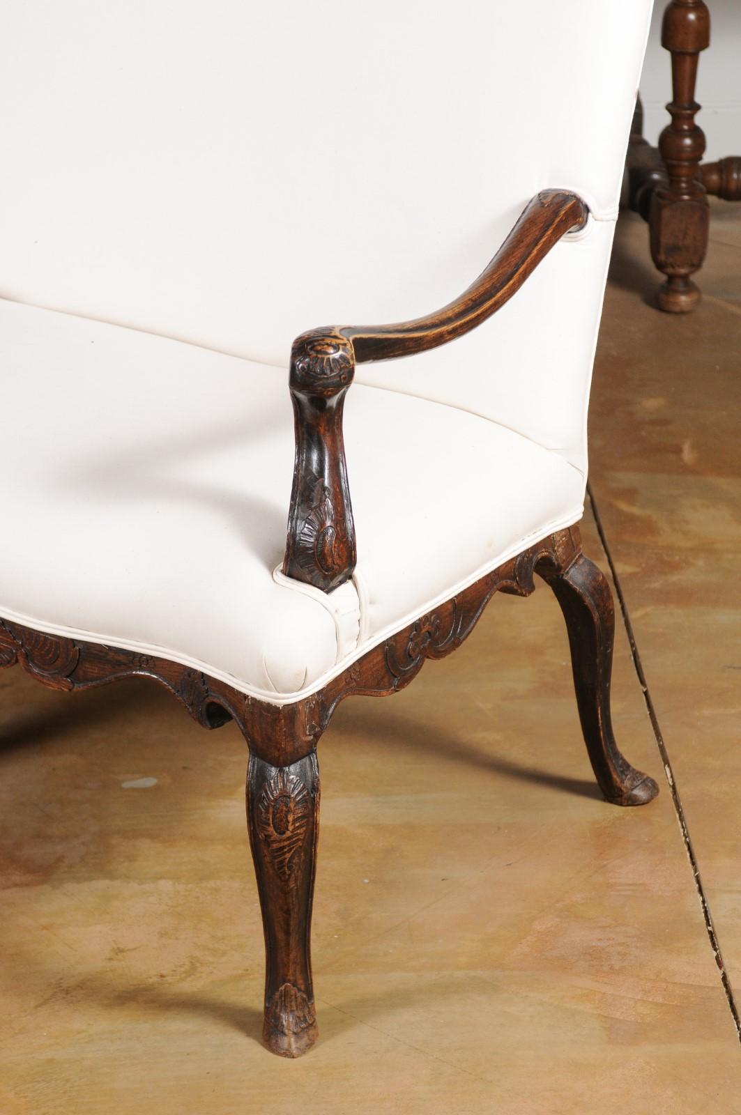 French Louis XV Style Carved 19th Century Upholstered Canapé with Cabriole Legs 10