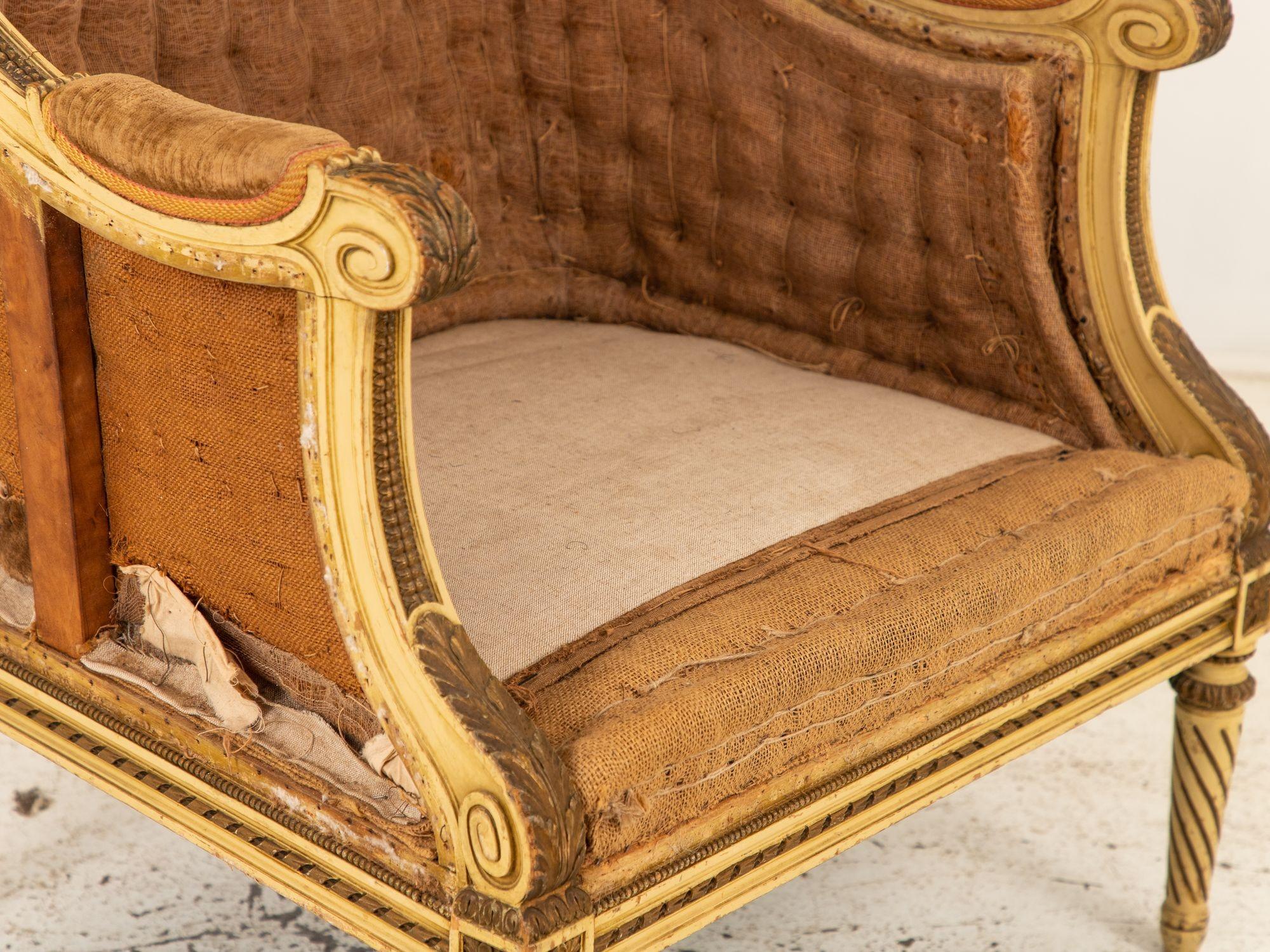 Silla de Portero Estilo Luis XV Francesa Tallada en Globo, Siglo XIX en venta 5