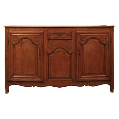 Vintage French Louis XV Style Carved Cherry Enfilade from Picardie from the 1790s