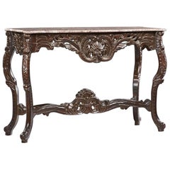 Vintage French Louis XV Style Carved Console Table