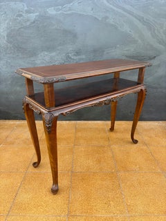 French Louis XV Style Carved Console Table with Cabriolé Legs