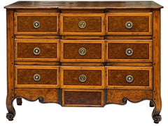 French Louis XV Style Carved Fruitwood Block Front Chest / Commode by Henredon