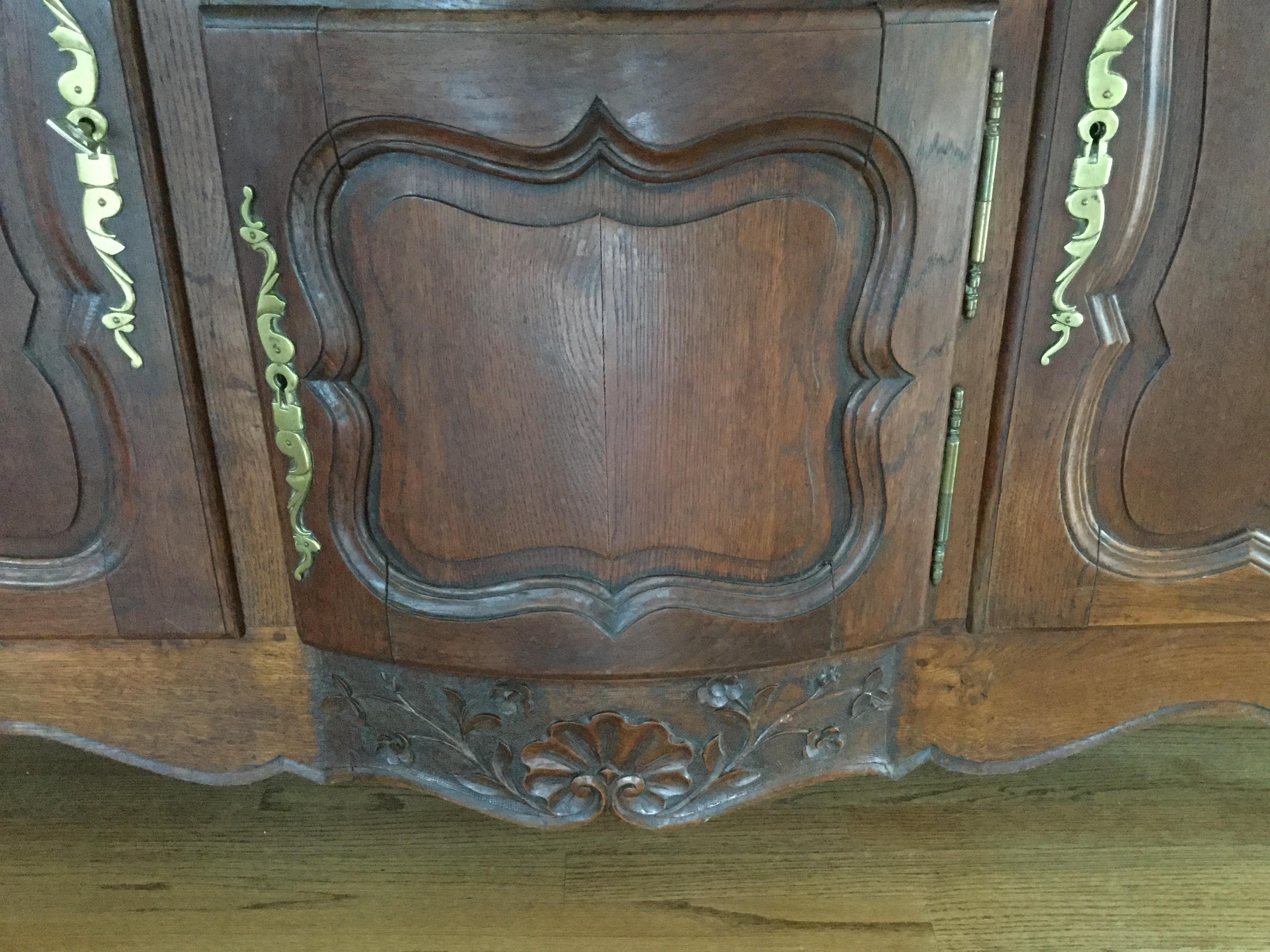 20th Century French Louis XV Style Carved Oak Sideboard