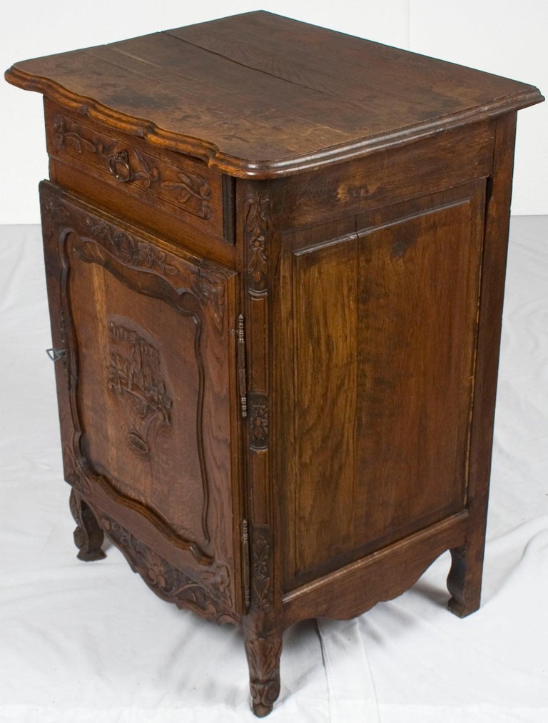 French Louis XV Style Carved Oak Small Jelly Cupboard at 1stDibs