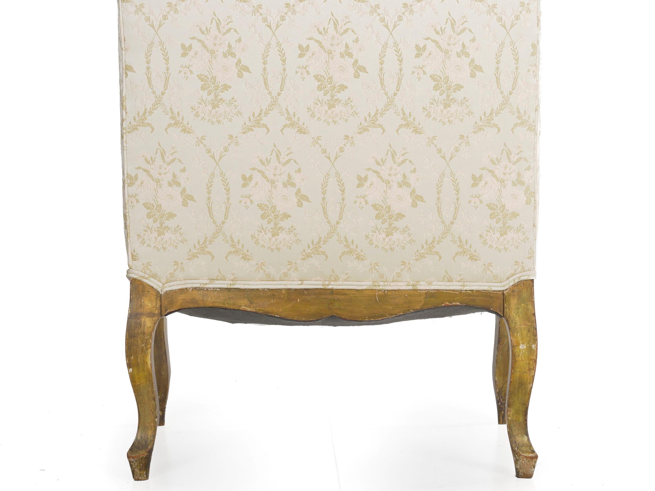 French Louis XV Style Carved Painted Antique Armchair, 19th Century 5