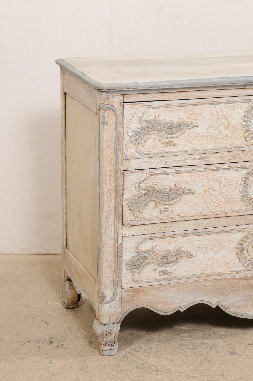 French Louis XV Style Carved & Painted Wood Chest, Late 19th Century 2