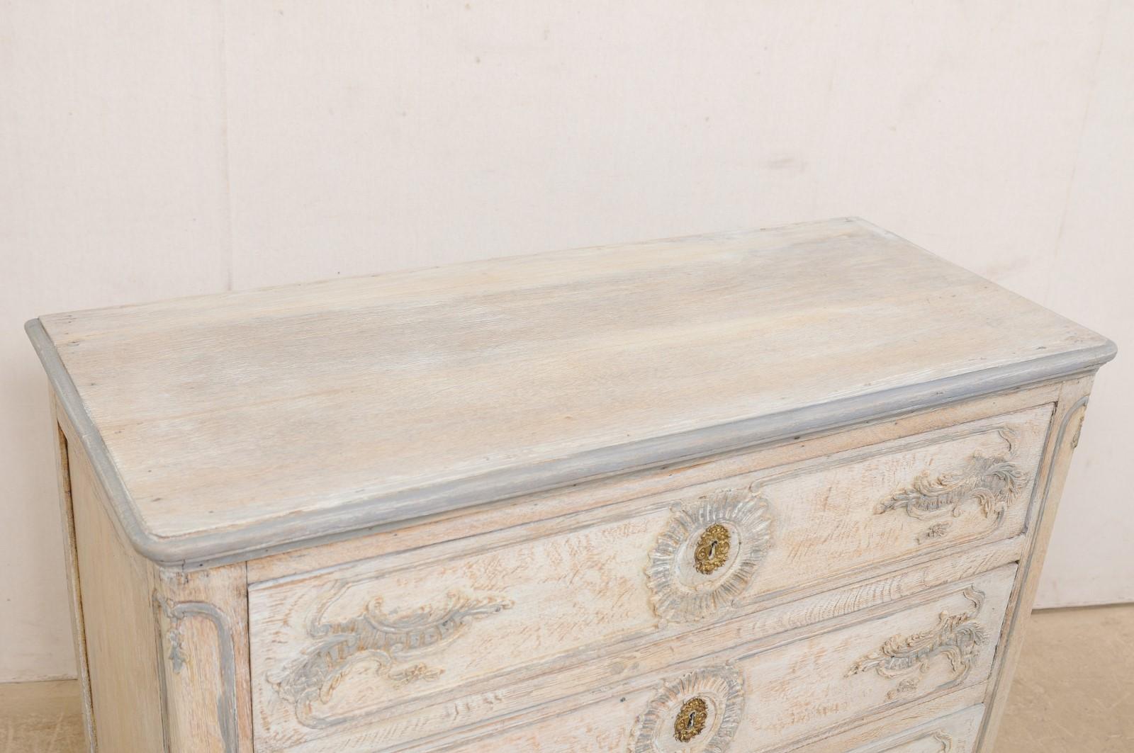 French Louis XV Style Carved & Painted Wood Chest, Late 19th Century 5