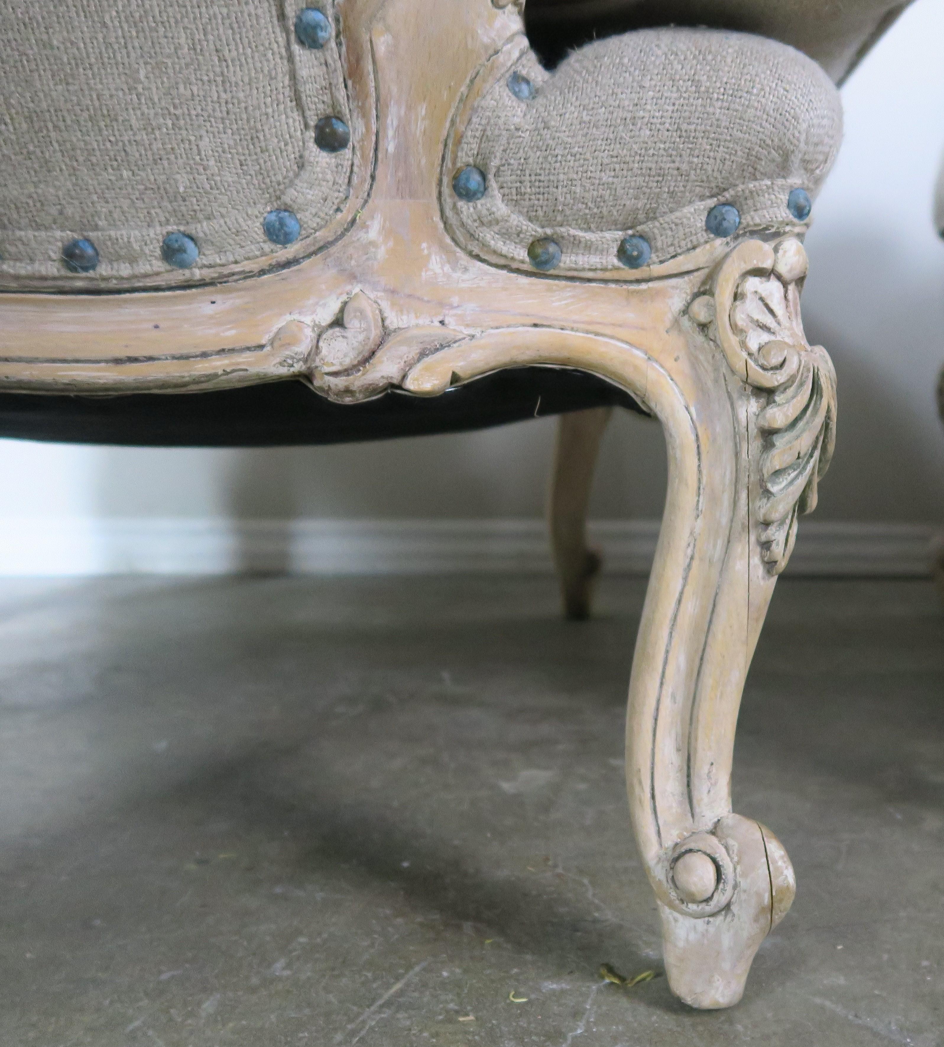 French Louis XV Style Carved Wood Armchairs, His & Her 3