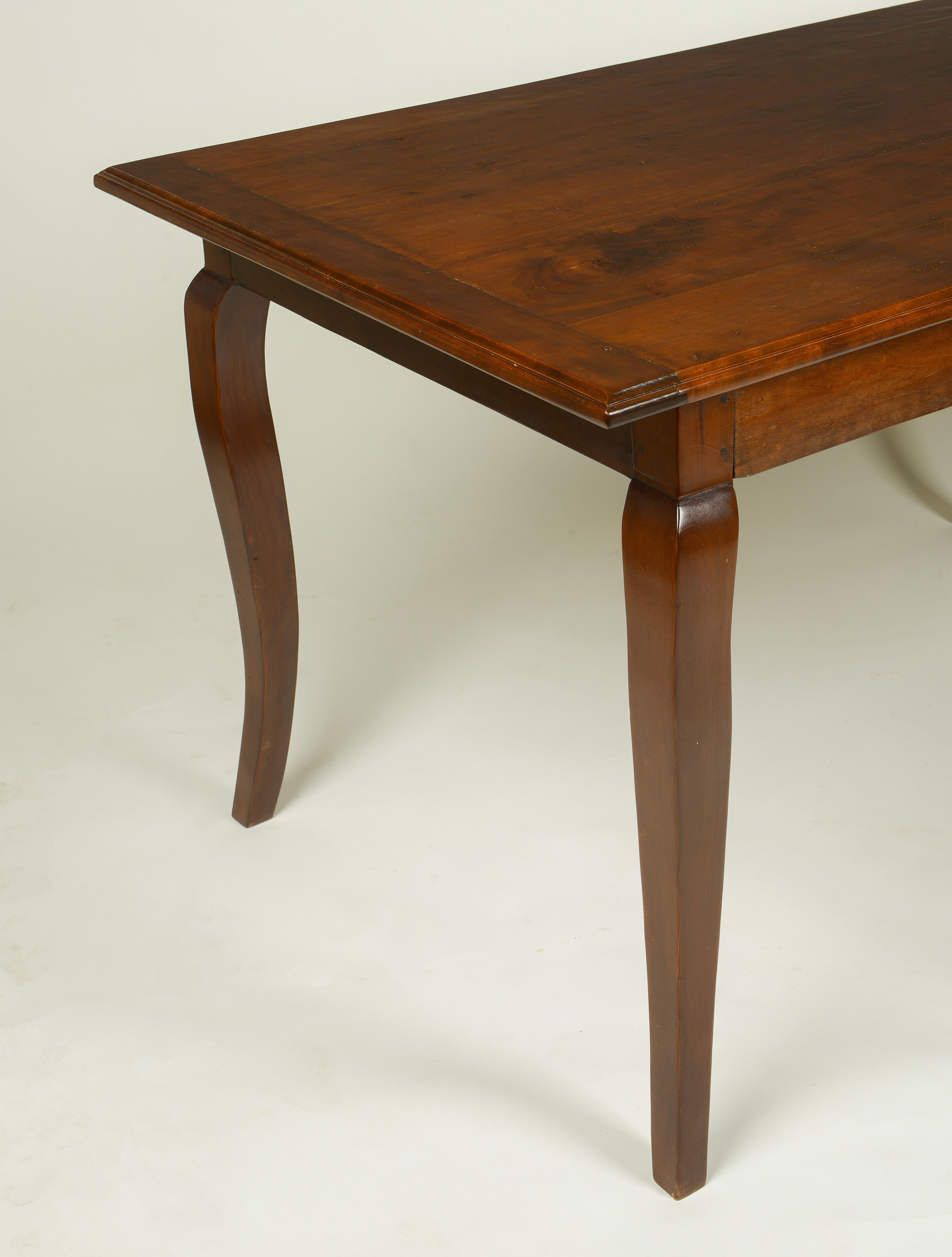 19th Century French Louis XV Style Cherry Farm Table For Sale