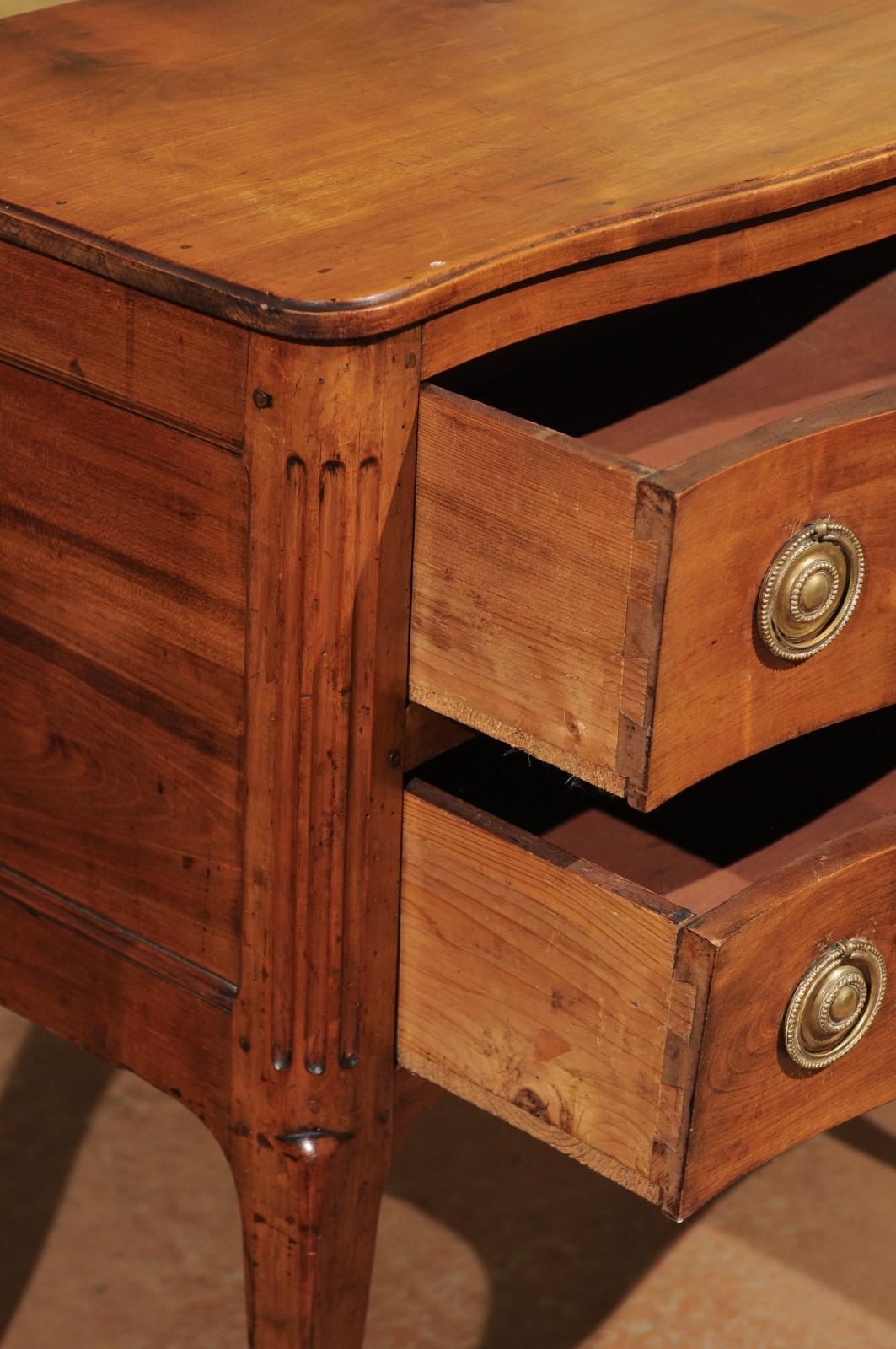 French Louis XV Style Cherry Two-Drawer Commode with Cabriole Legs, circa 1830 2