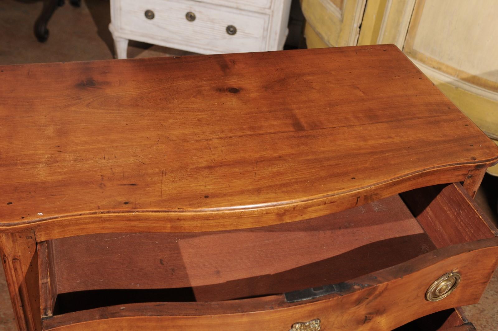 French Louis XV Style Cherry Two-Drawer Commode with Cabriole Legs, circa 1830 3