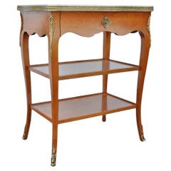Französisch Louis XV Stil Kirsche Holz eine Schublade Lampe Beistelltisch mit Bronze Ormolu