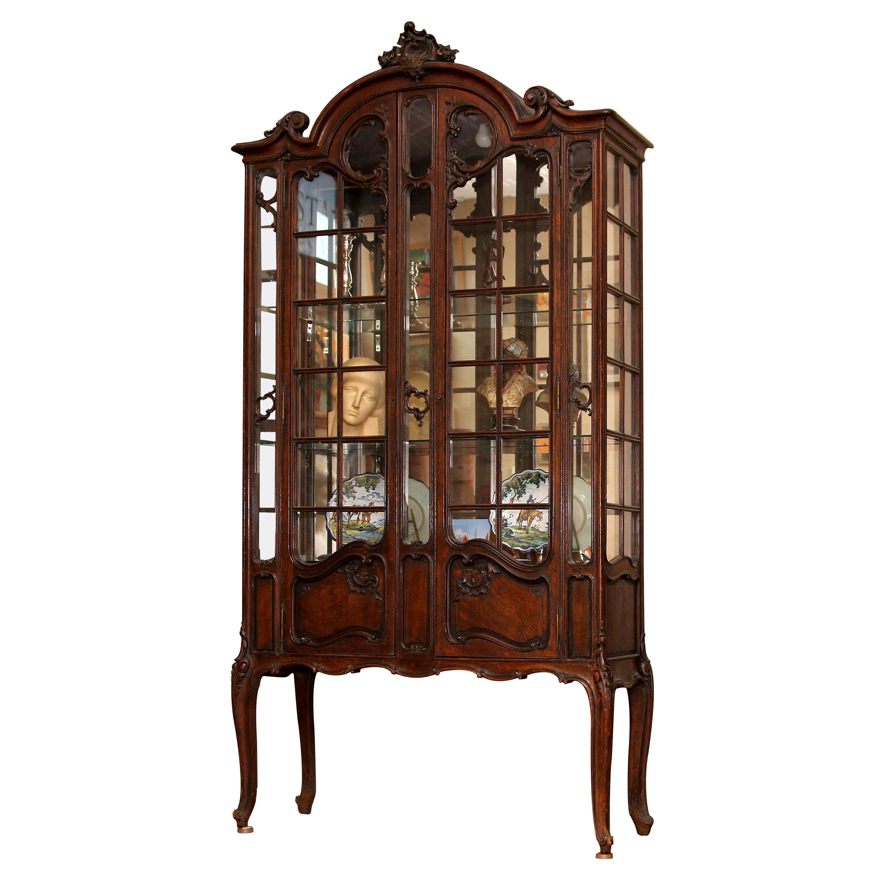 French Louis XV Style China Cabinet 19th Century