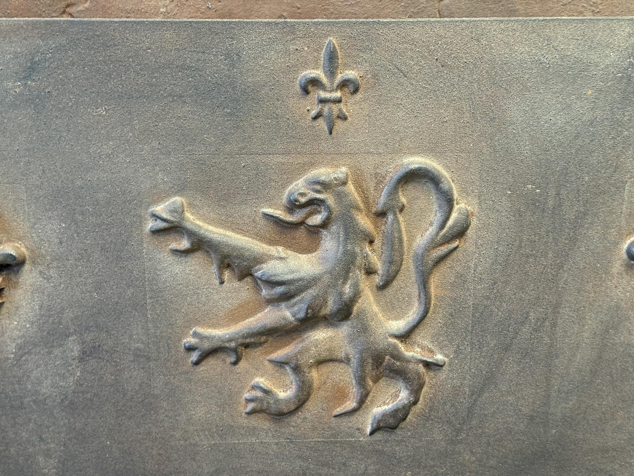 Iron French Louis XV Style 'Coat of Arms' Fireback / Backsplash, 20th Century For Sale