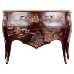 French Louis XV Style Coromandel Lacquer Ormolu Mounted Commode