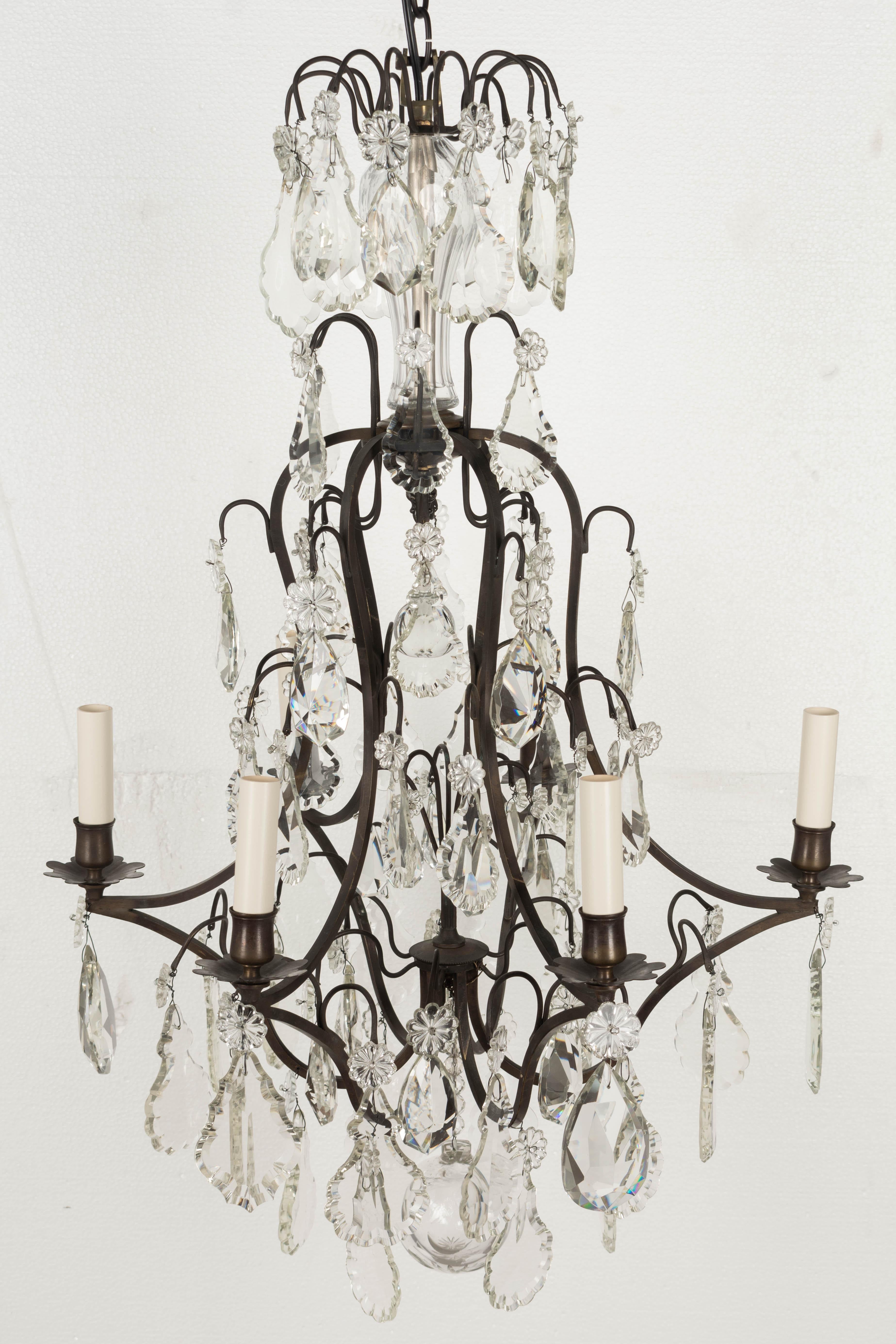 French Louis XV Style Crystal Chandelier For Sale 6