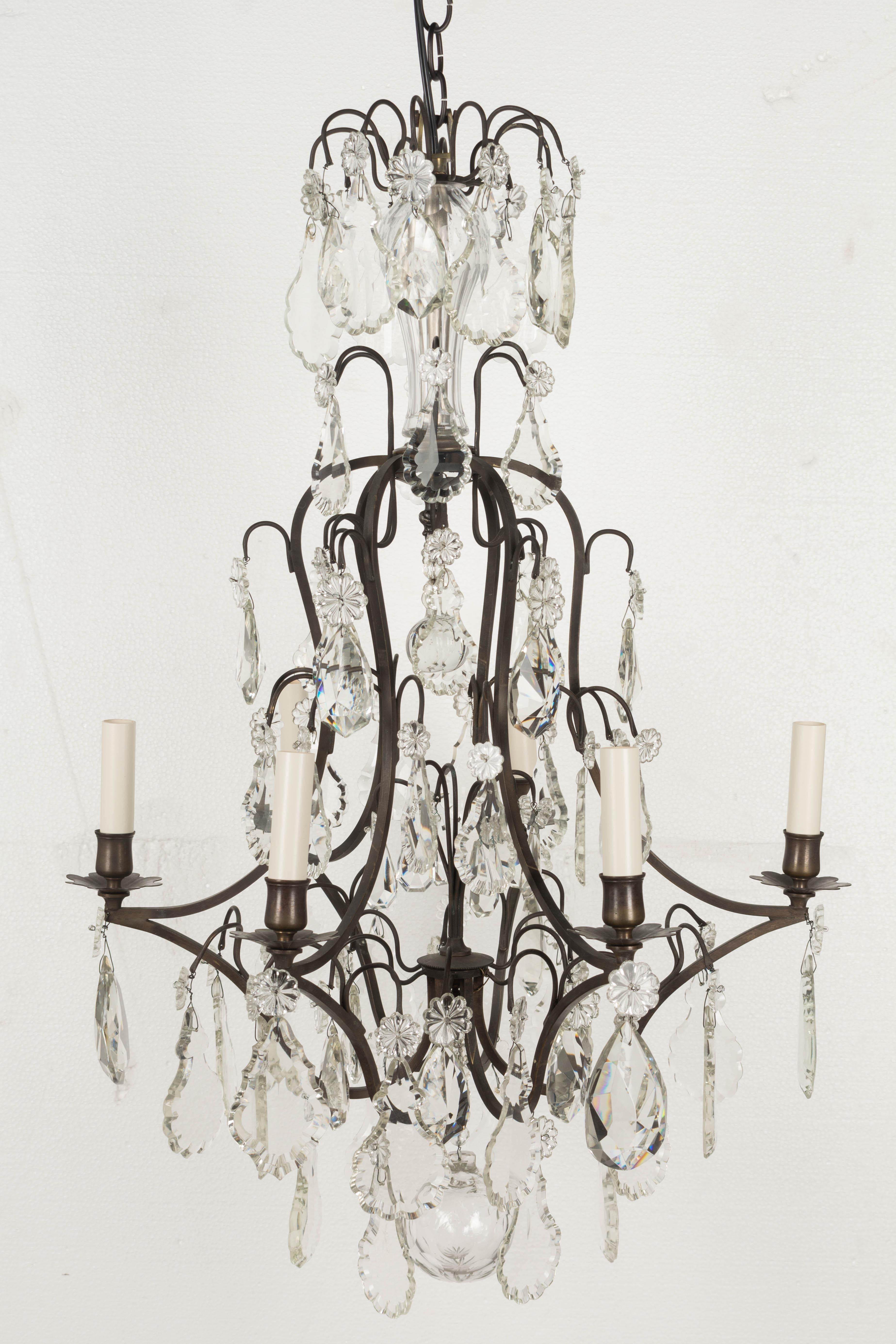 French Louis XV Style Crystal Chandelier For Sale 7
