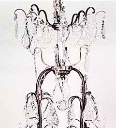 French Louis XV Style Bronze Dore and Crystal Chandelier