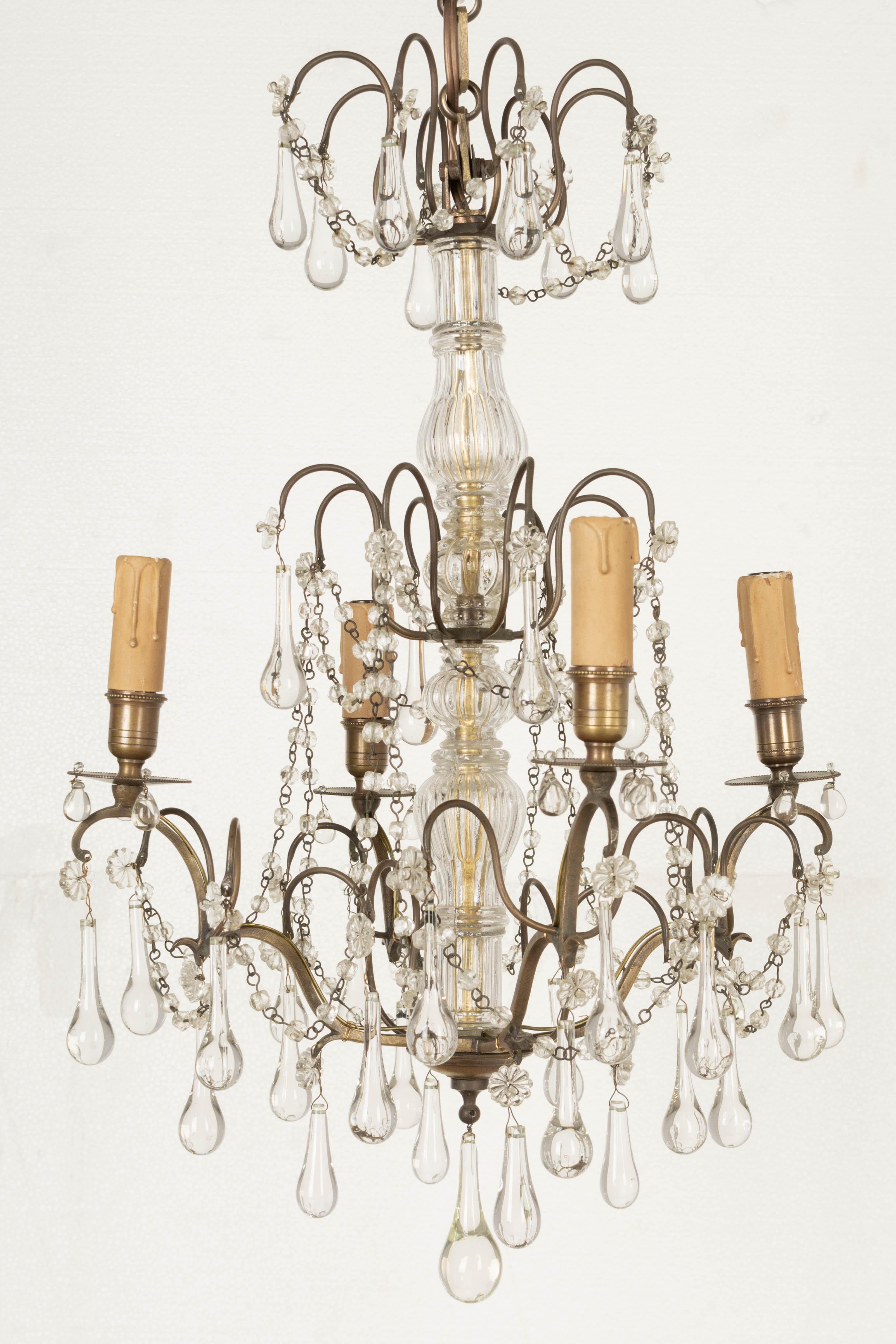 French Louis XV Style Crystal Chandelier In Good Condition For Sale In Winter Park, FL