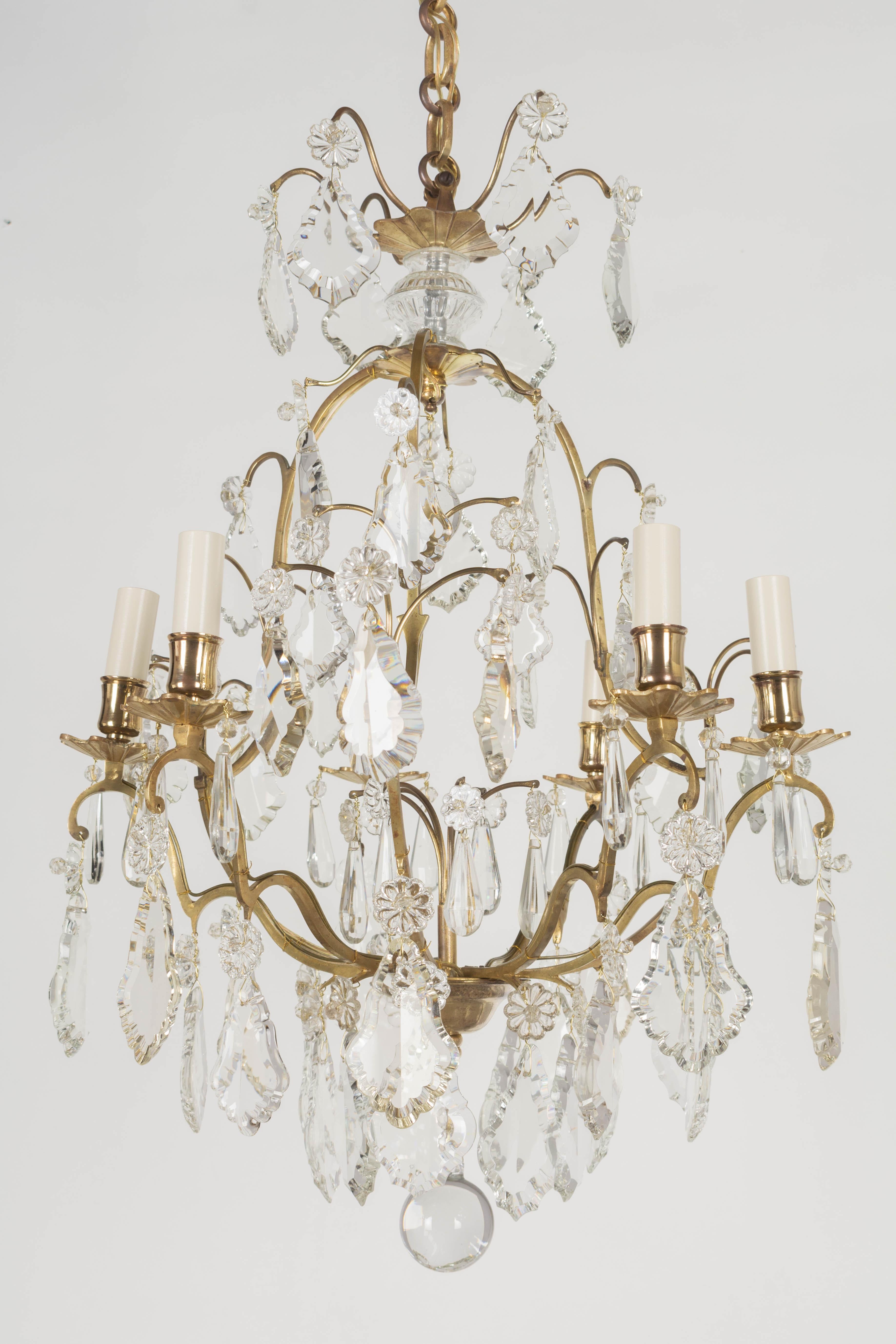 French Louis XV Style Crystal Chandelier In Good Condition For Sale In Winter Park, FL