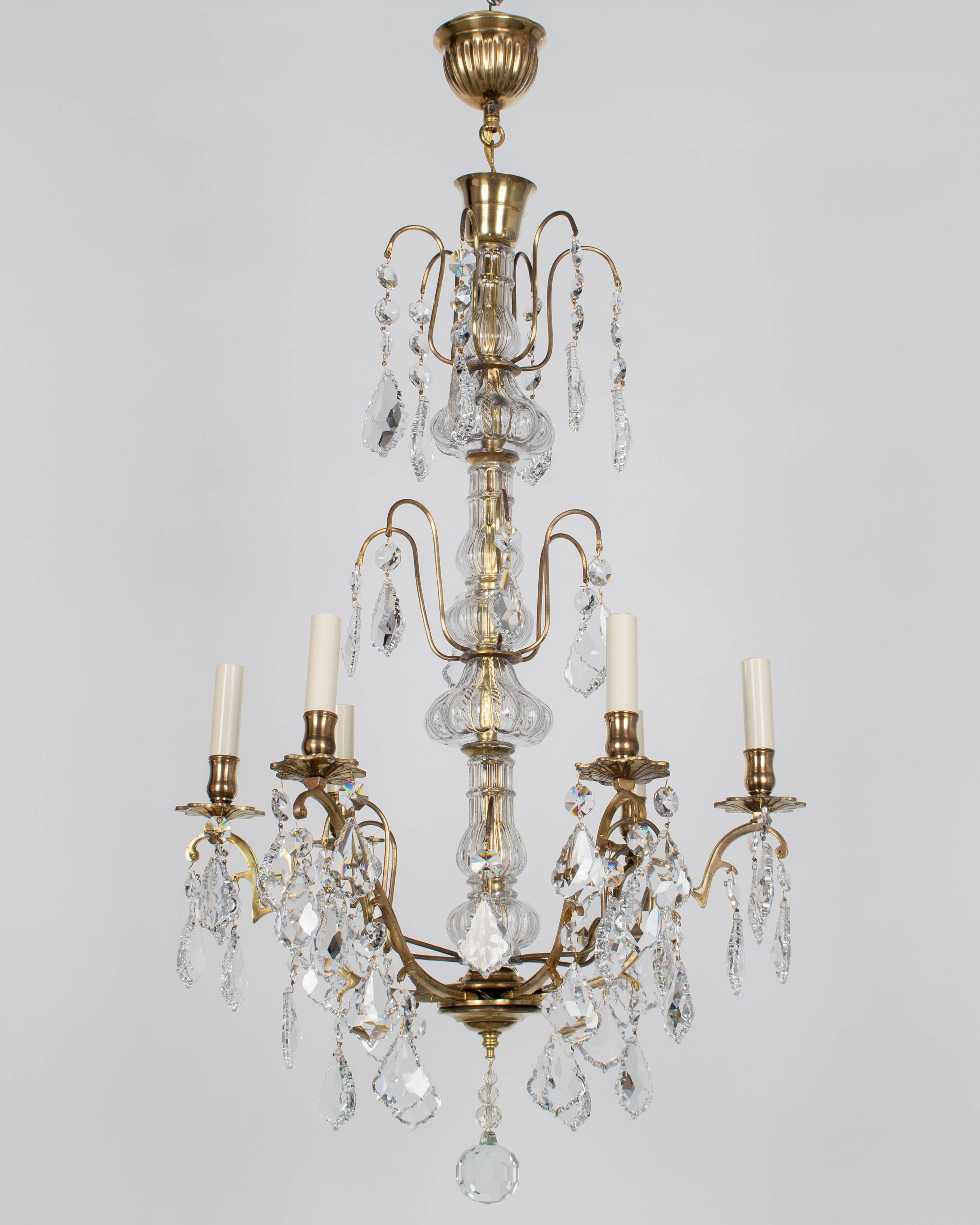 French Louis XV Style Crystal Chandelier In Good Condition For Sale In Winter Park, FL