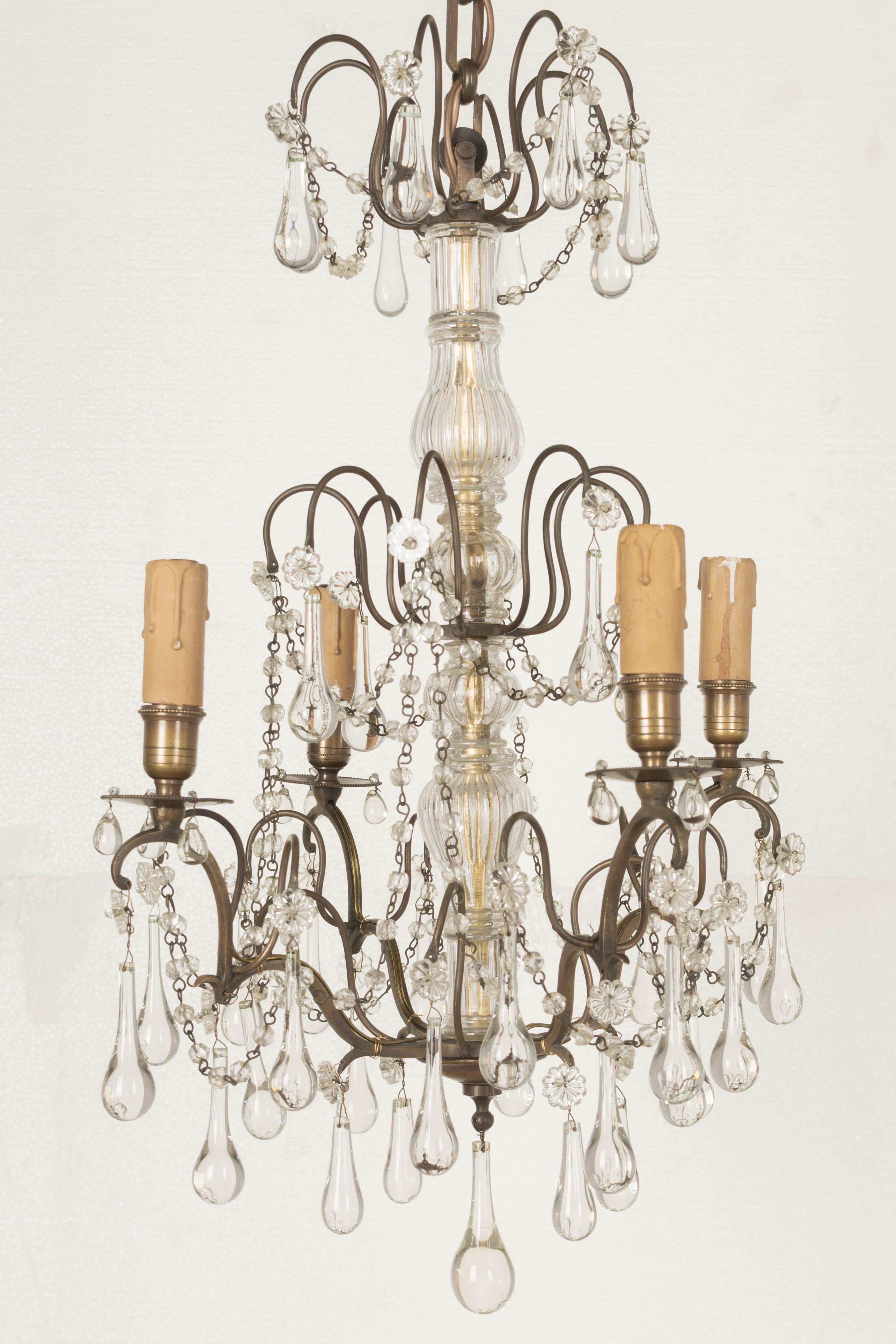 20th Century French Louis XV Style Crystal Chandelier For Sale