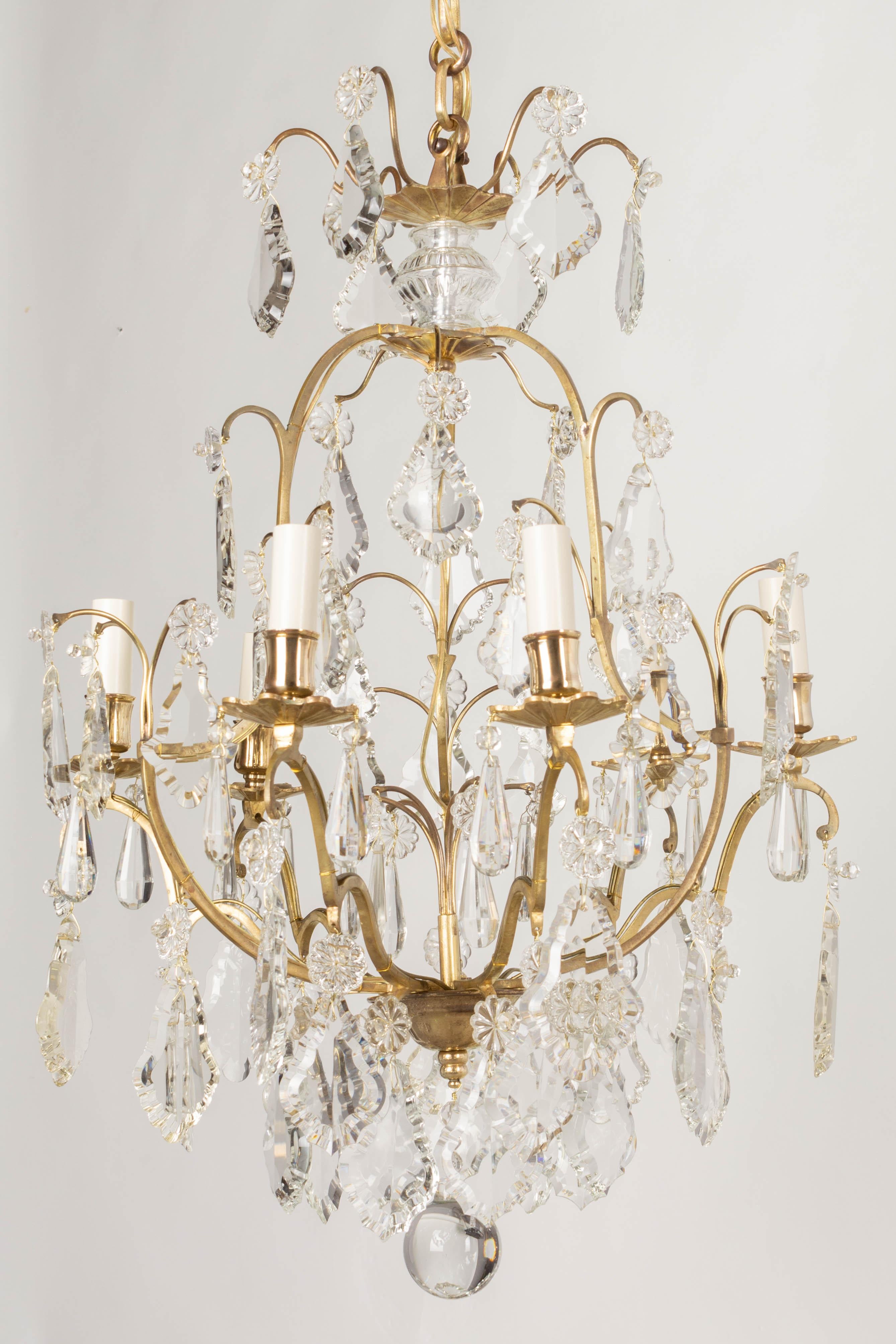 20th Century French Louis XV Style Crystal Chandelier For Sale