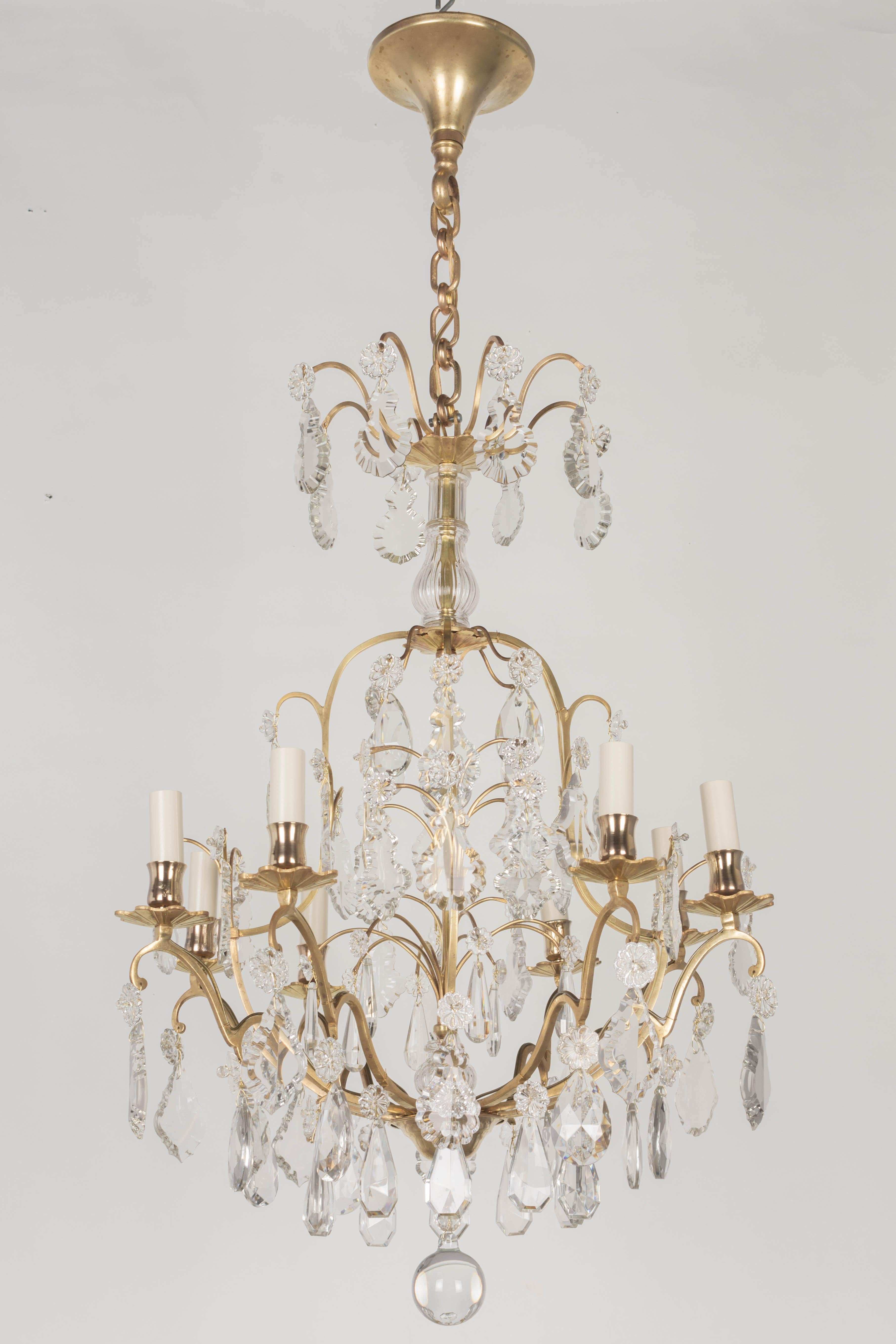 French Louis XV Style Crystal Chandelier In Good Condition In Winter Park, FL