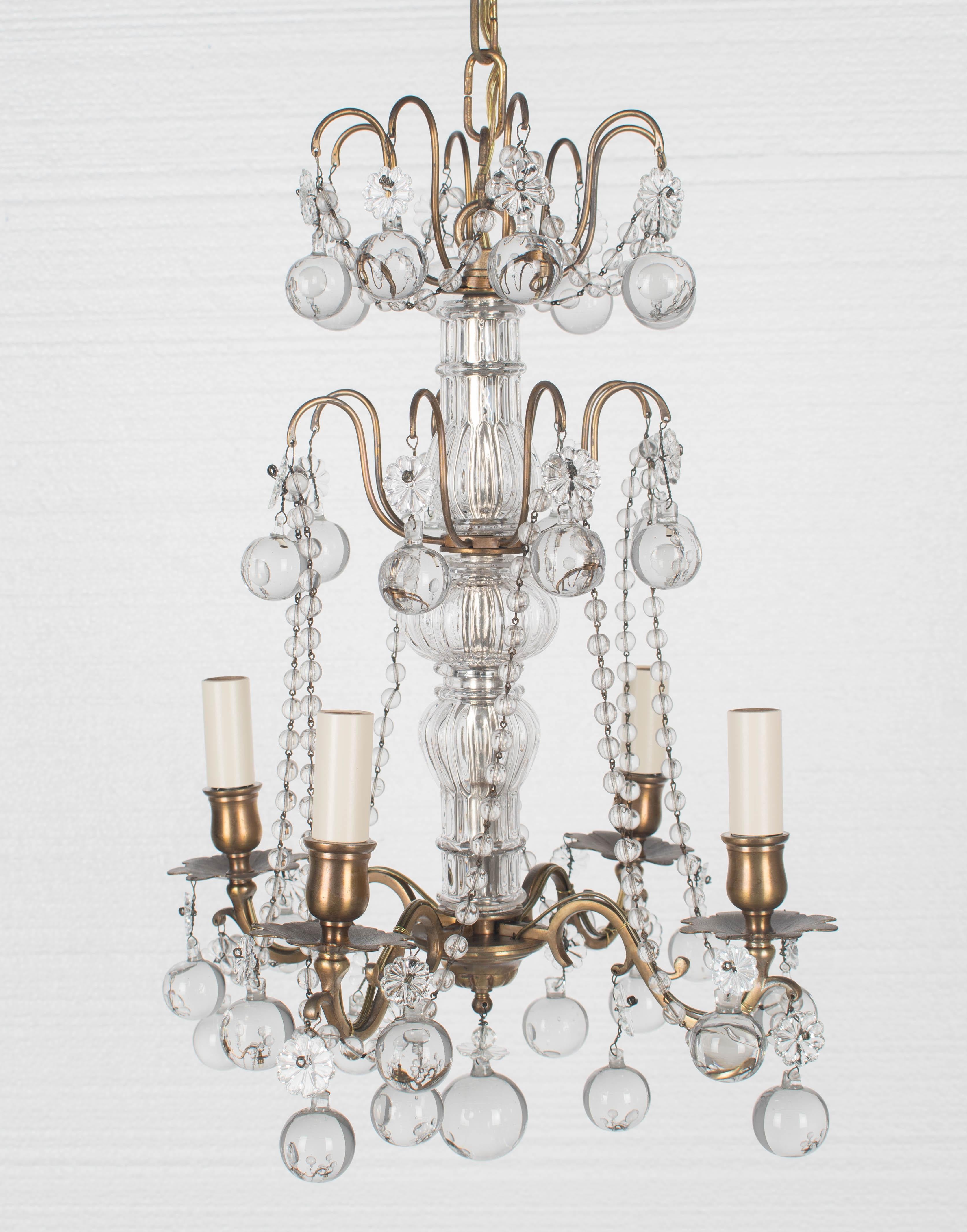 Calco Lampadario di cristallo francese in stile Luigi XV in vendita
