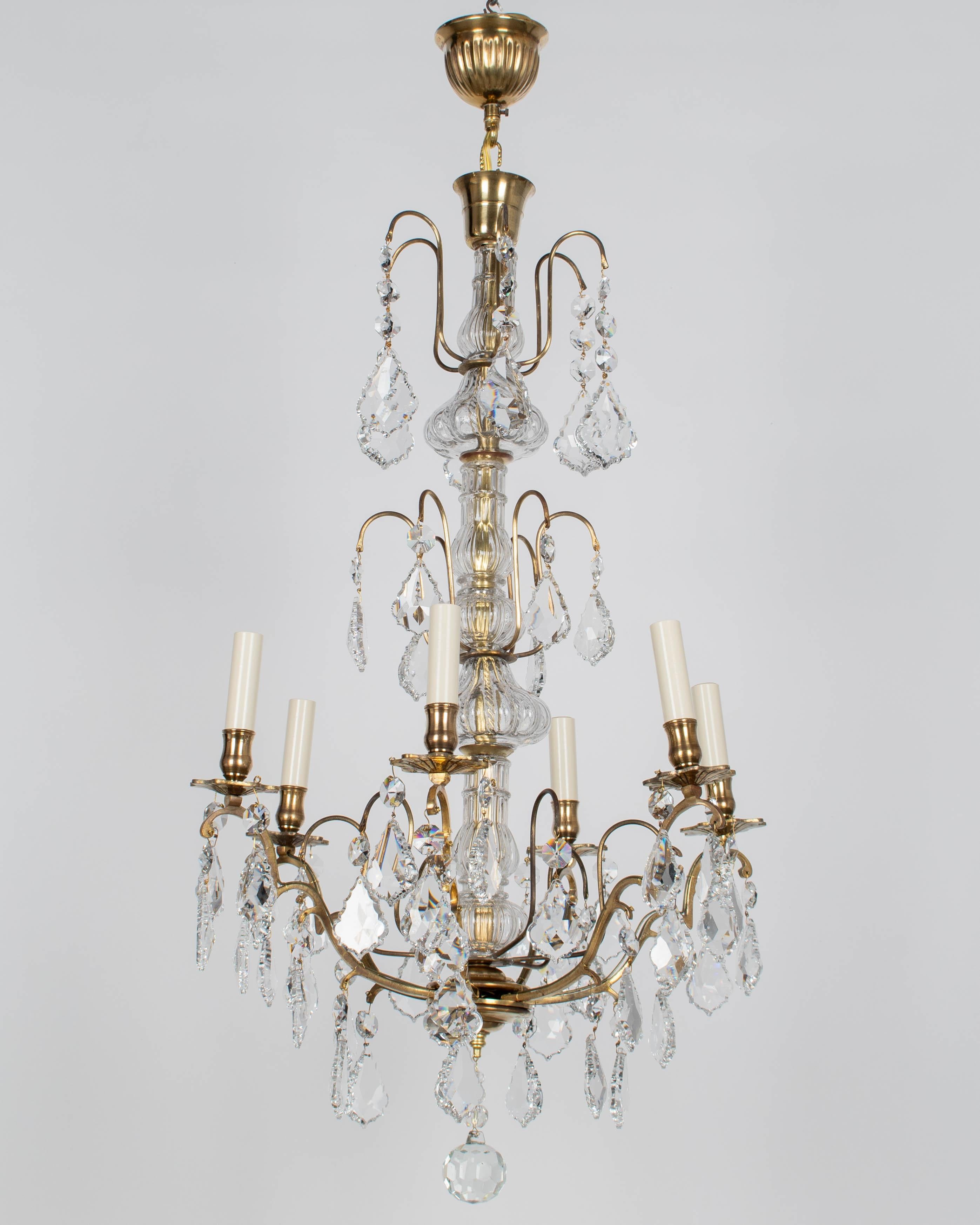 20th Century French Louis XV Style Crystal Chandelier For Sale