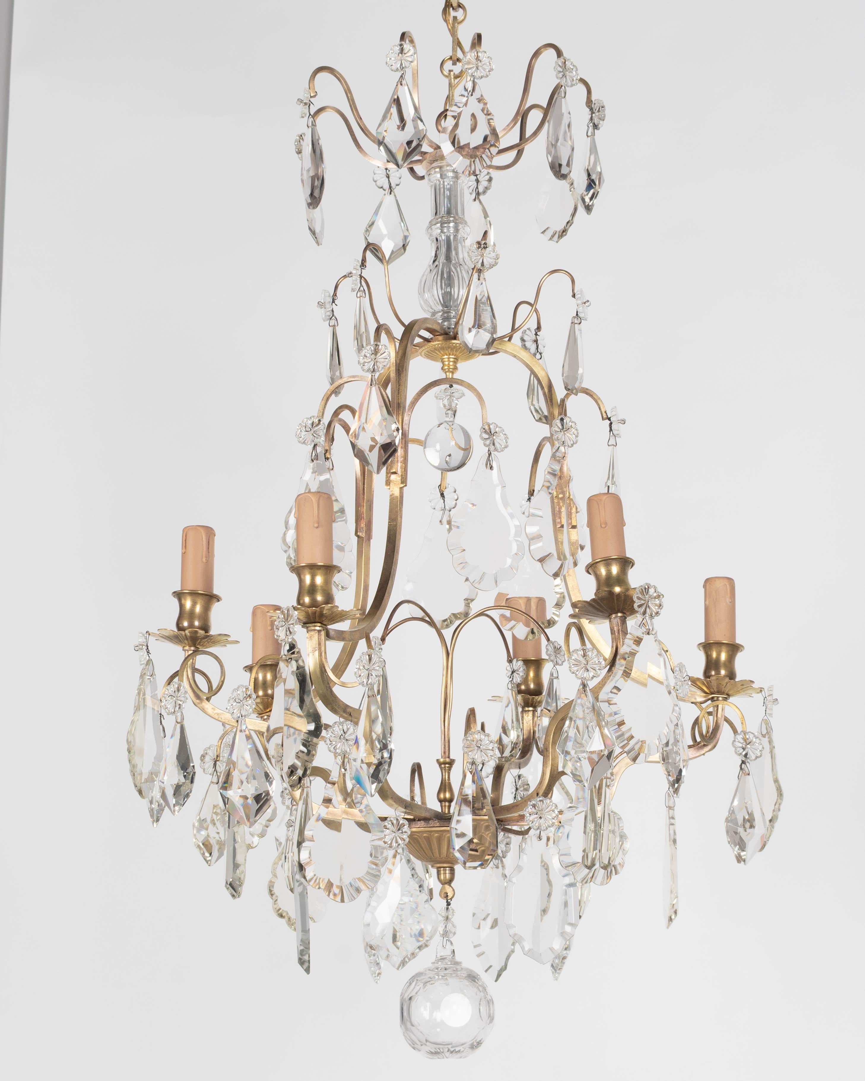 French Louis XV Style Crystal Chandelier In Good Condition For Sale In Winter Park, FL