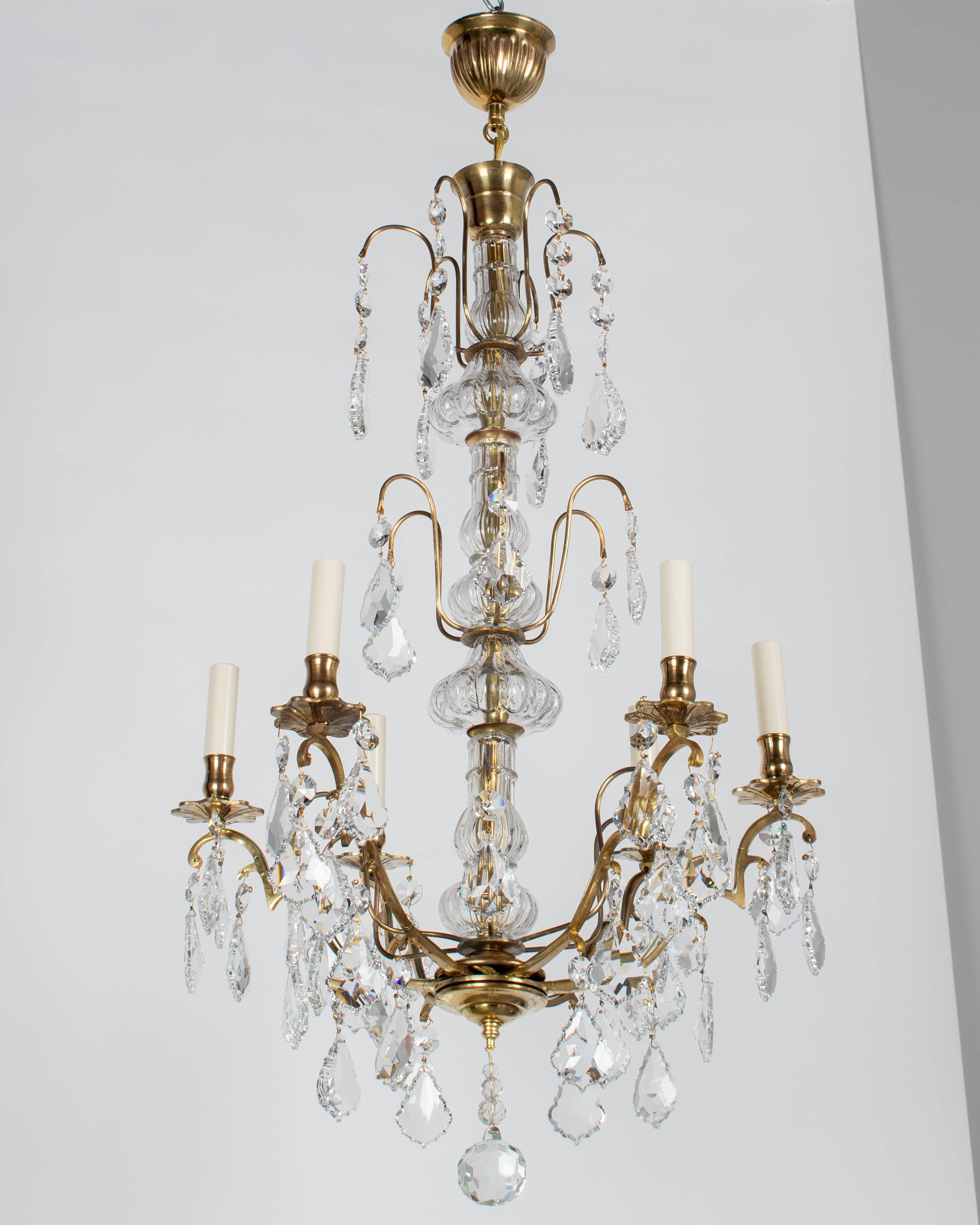 French Louis XV Style Crystal Chandelier For Sale 1
