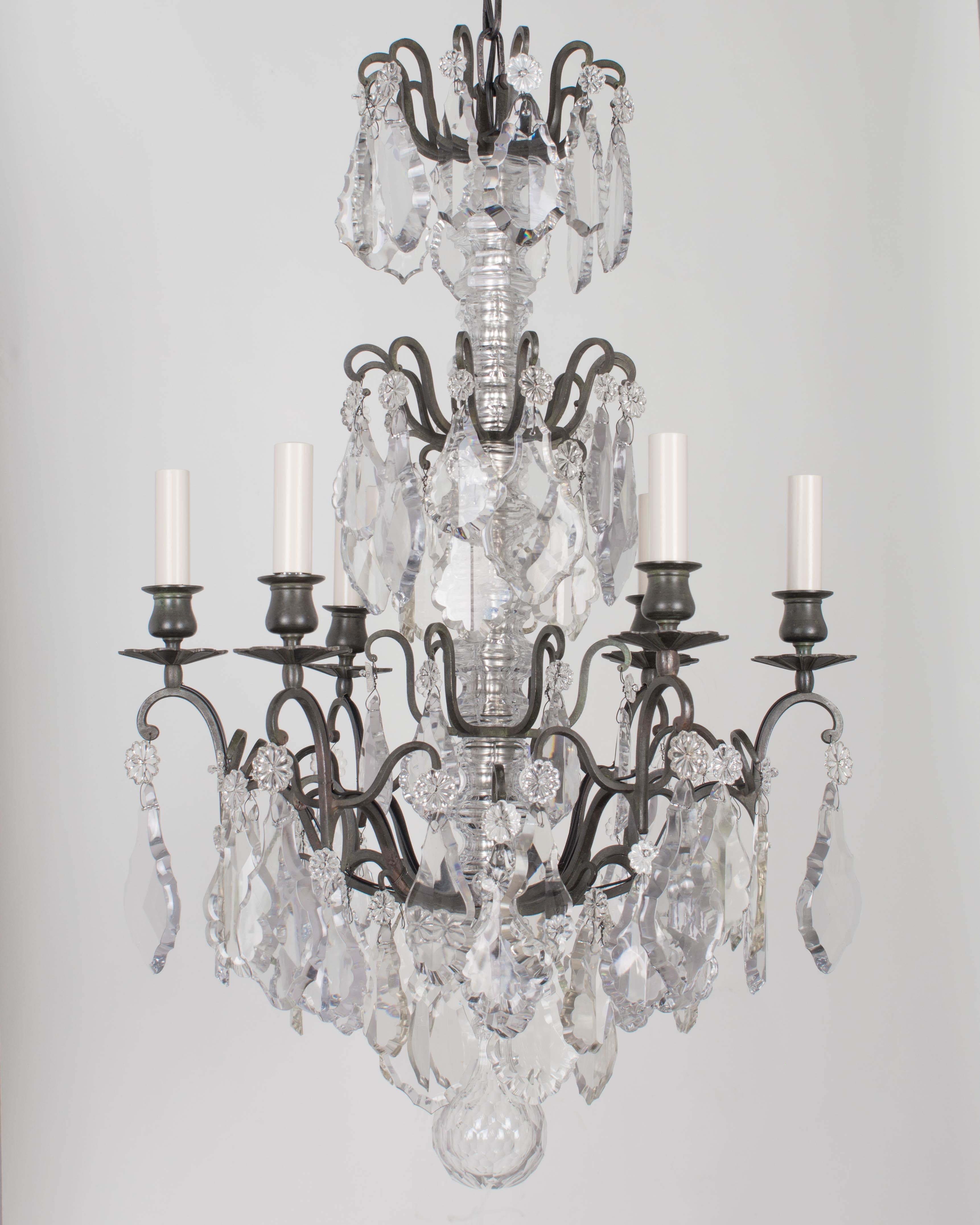 French Louis XV Style Crystal Chandelier For Sale 1