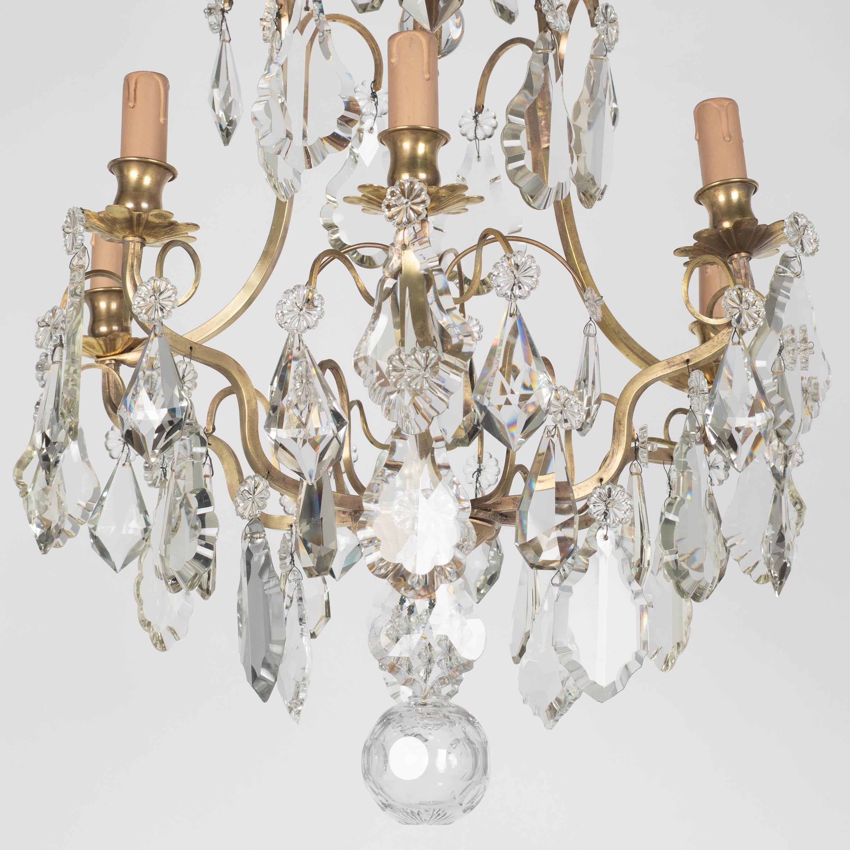 French Louis XV Style Crystal Chandelier For Sale 1