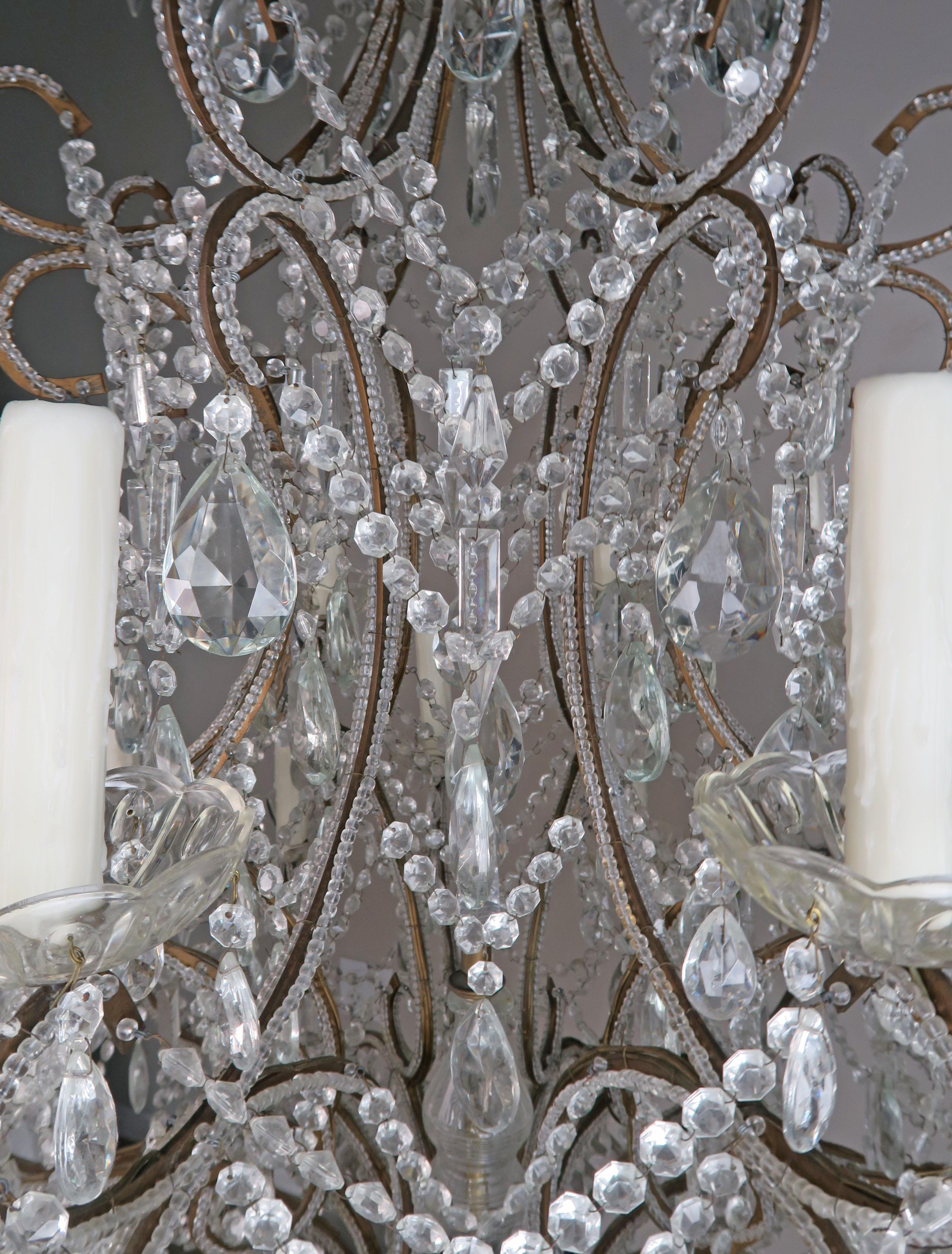 Kristall-Kronleuchter im Louis-XV-Stil (Metall)
