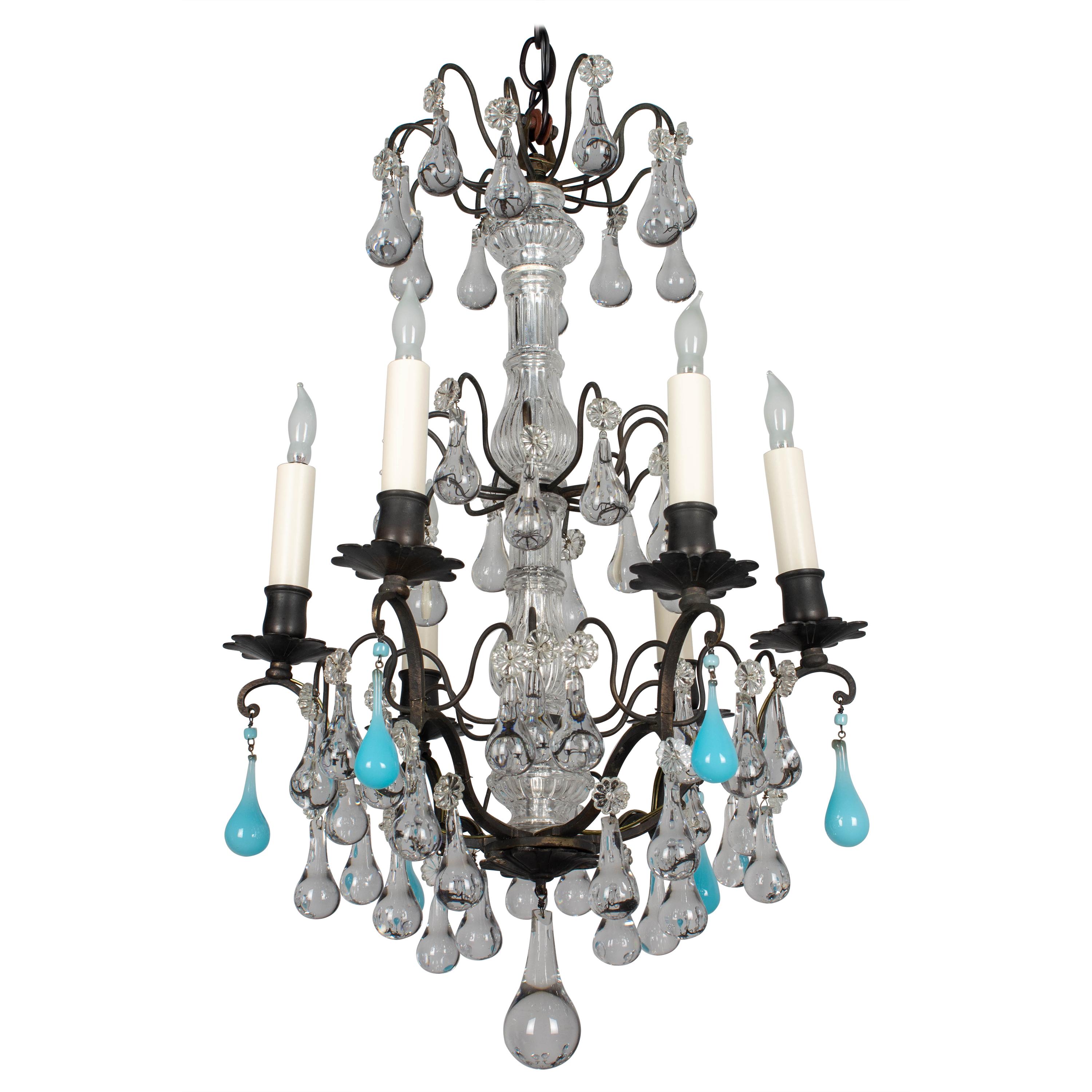 French Louis XV Style Crystal Chandelier For Sale