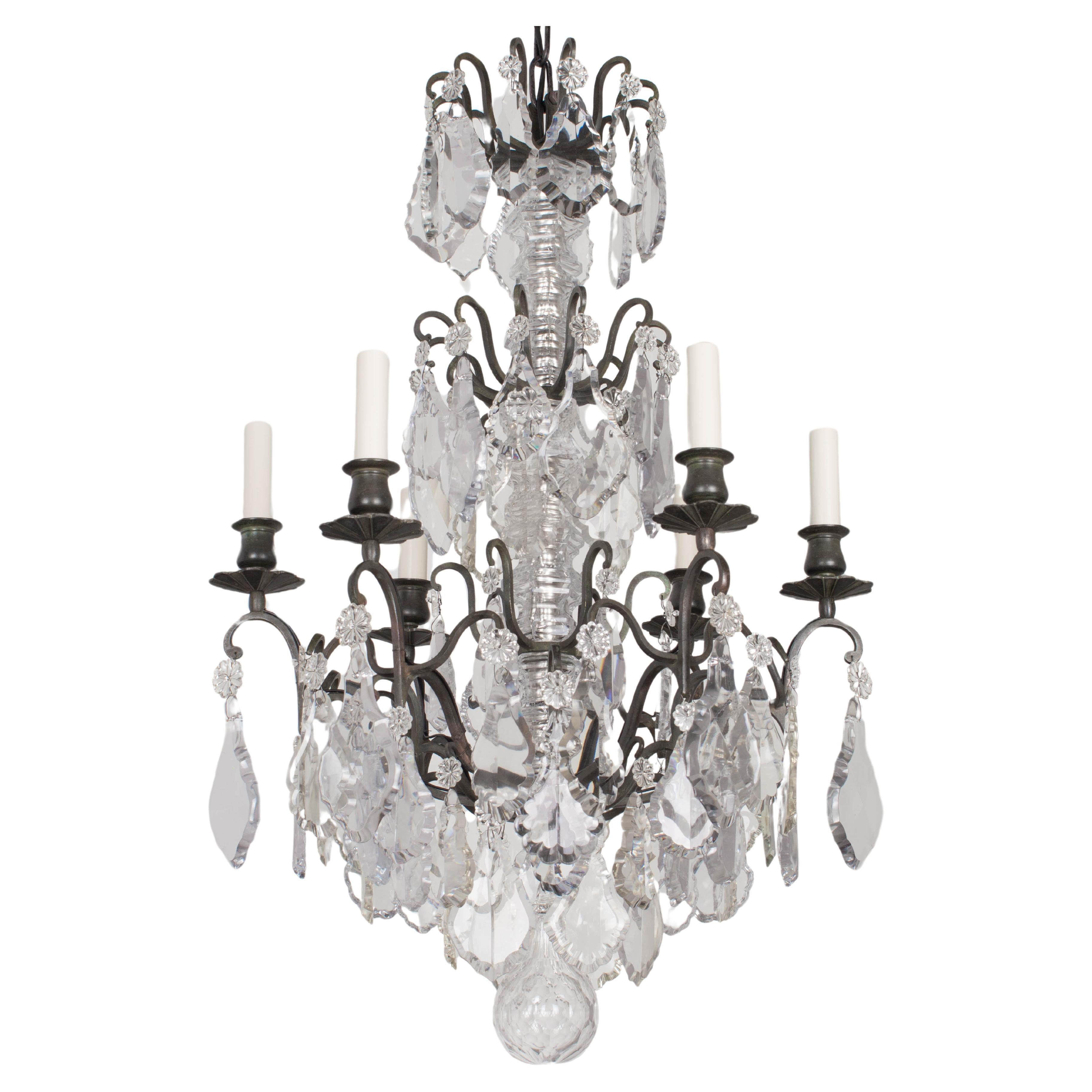 French Louis XV Style Crystal Chandelier For Sale