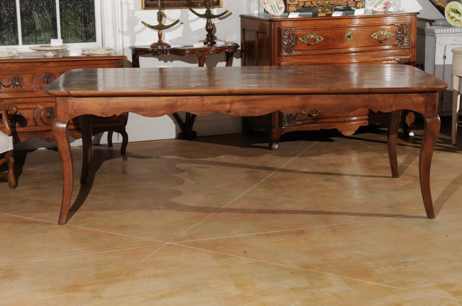French Louis XV Style Custom Dining Table from Lyon with Parquetry Inlaid Top 4