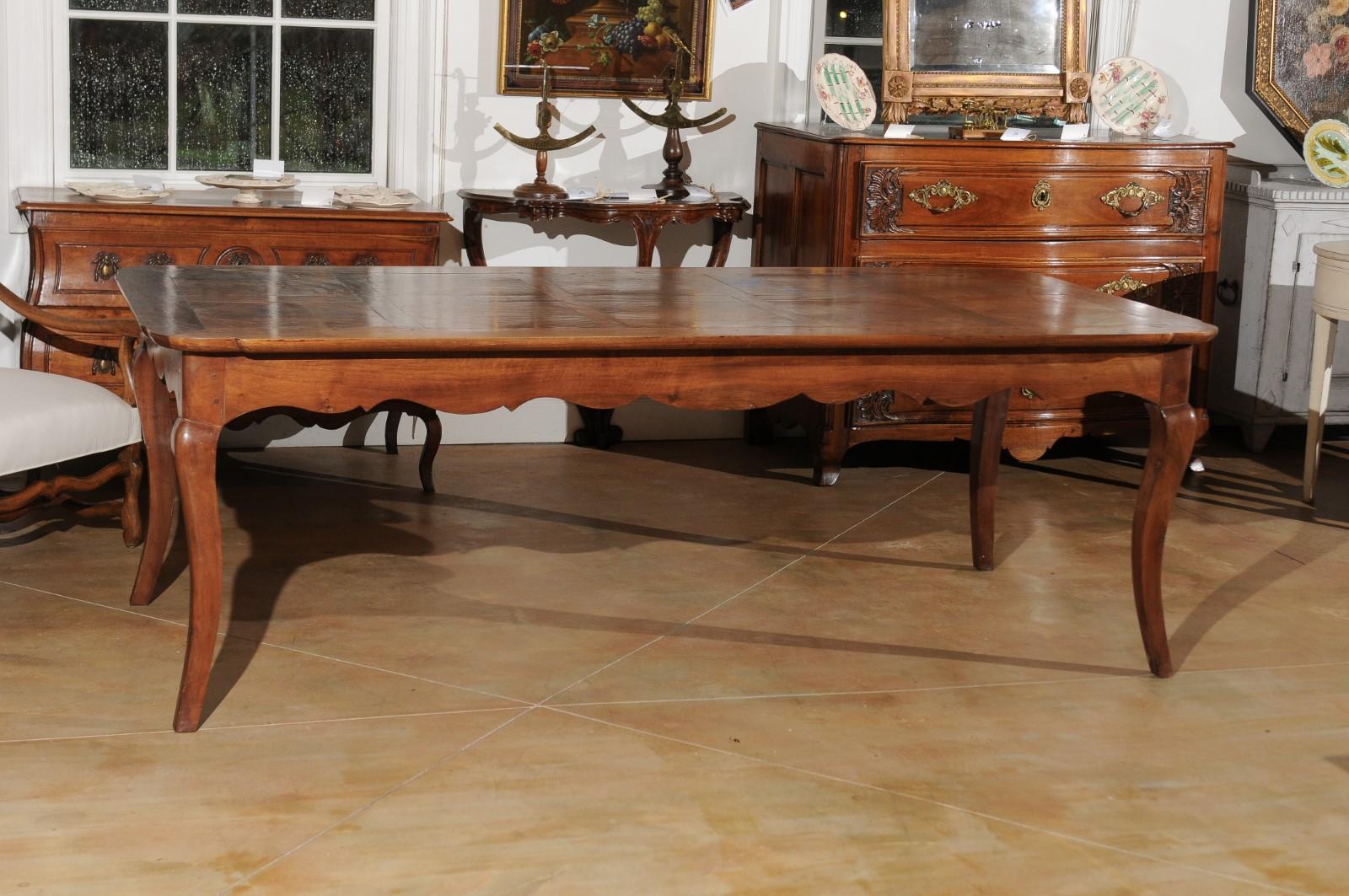 French Louis XV Style Custom Dining Table from Lyon with Parquetry Inlaid Top 5