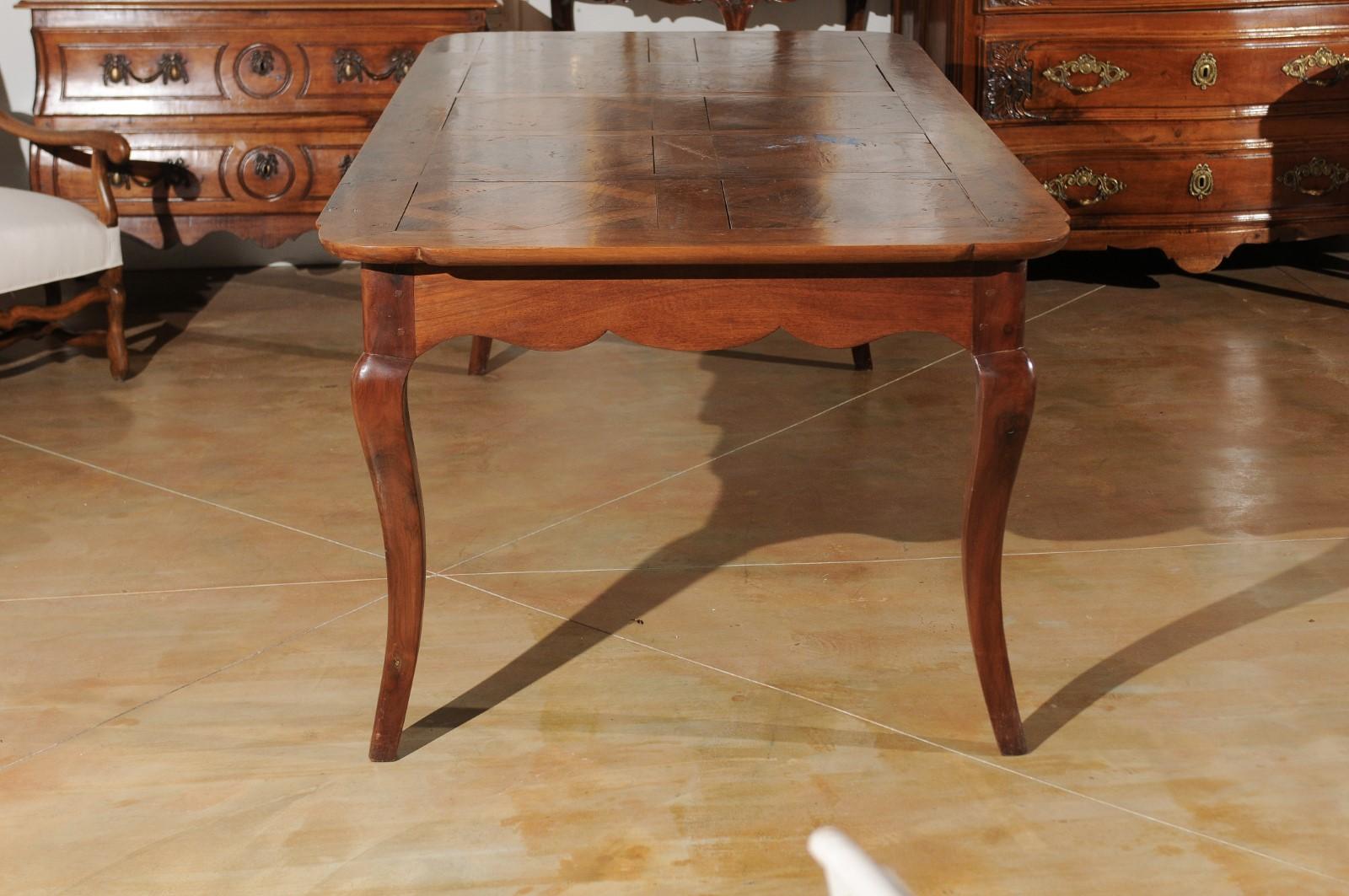 Wood French Louis XV Style Custom Dining Table from Lyon with Parquetry Inlaid Top