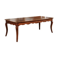 French Louis XV Style Custom Dining Table from Lyon with Parquetry Inlaid Top