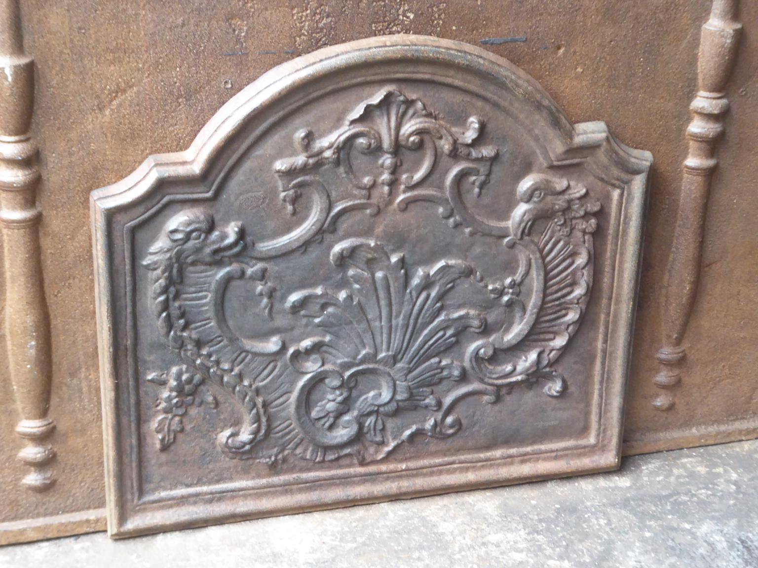 Cast French Louis XV Style 'Decoration' Fireback